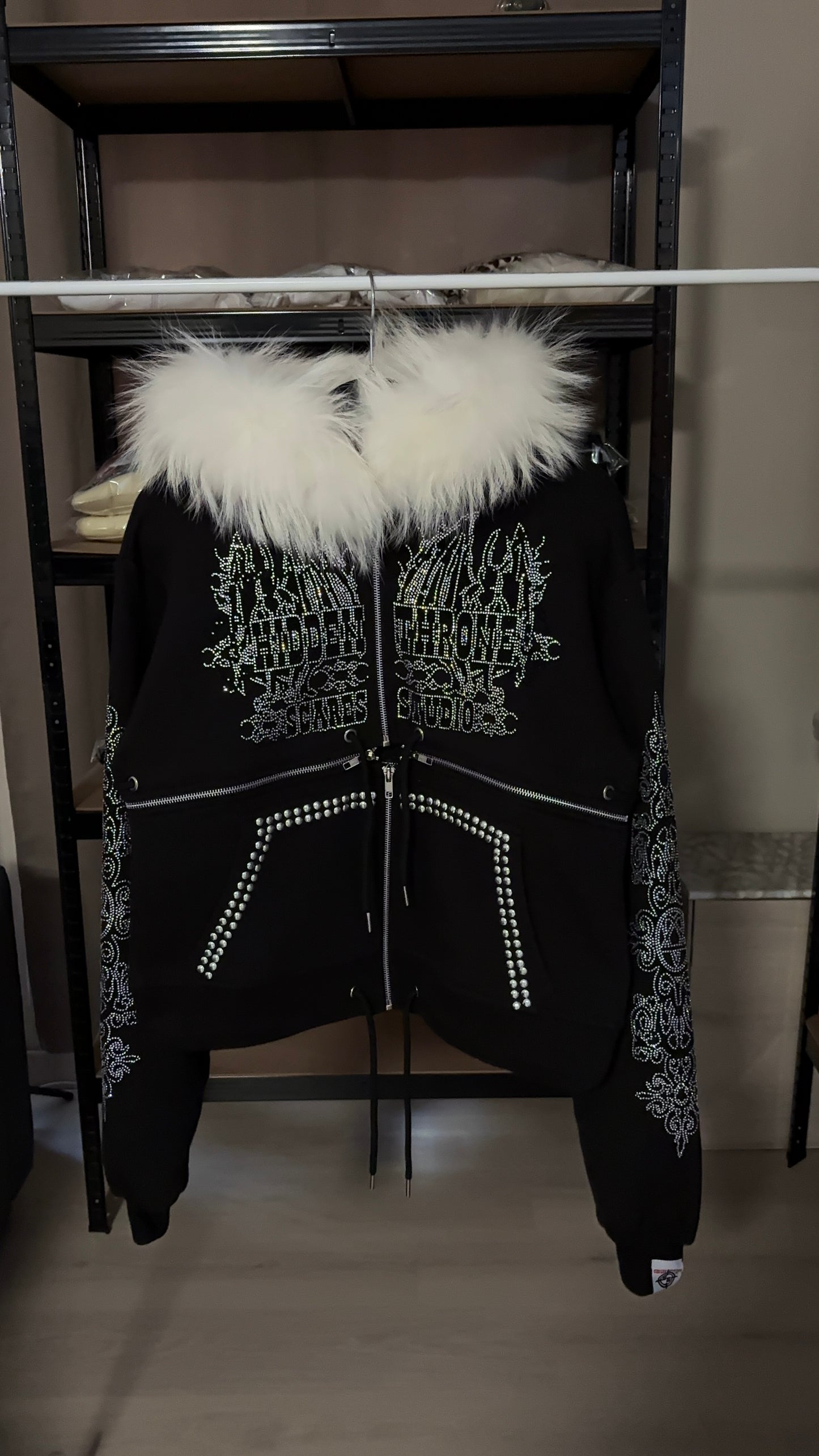 HIDDEN THRONE WHITE FUR HOODIE