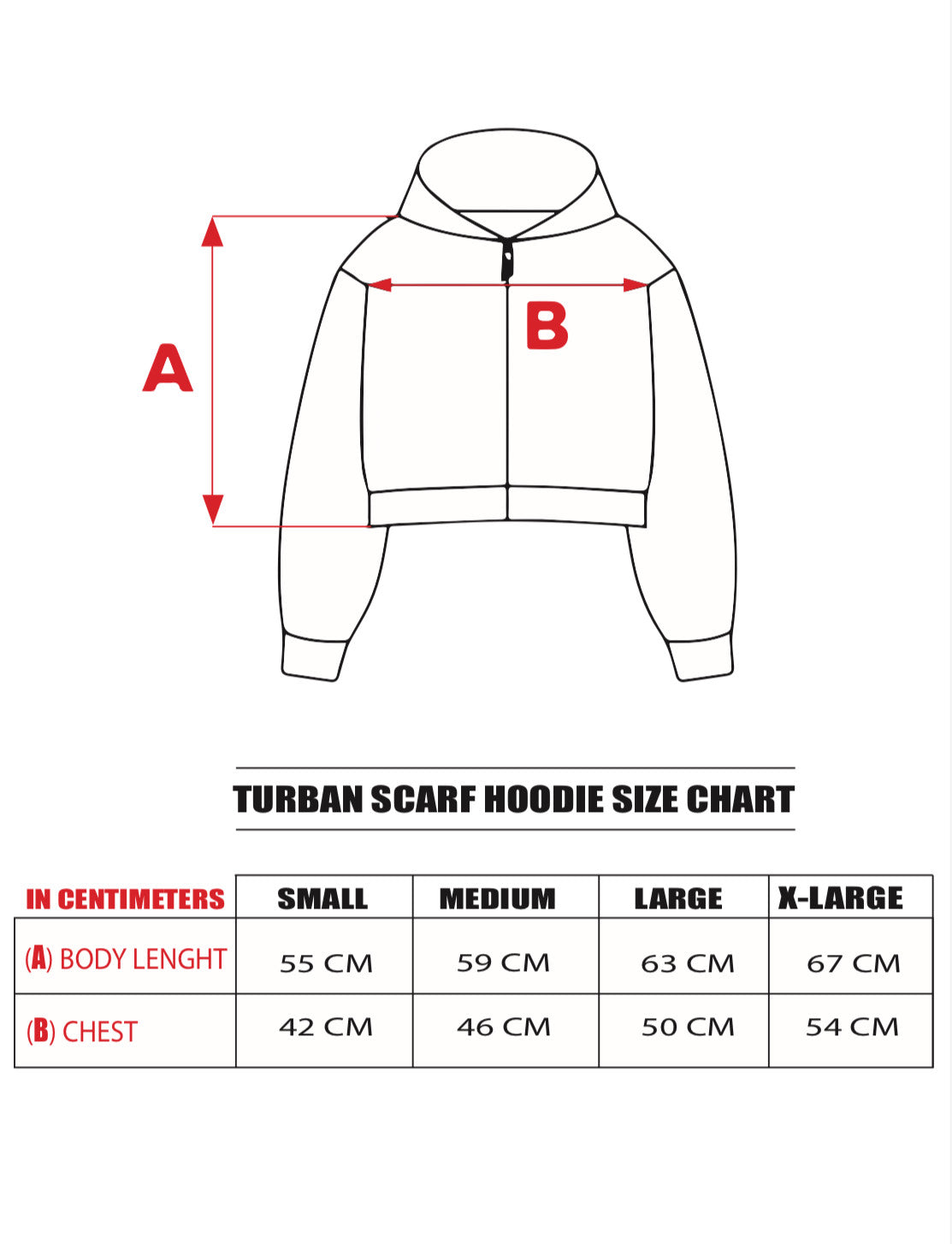 ARAB MANI TURBAN SCARF ZIPPER HOODIE
