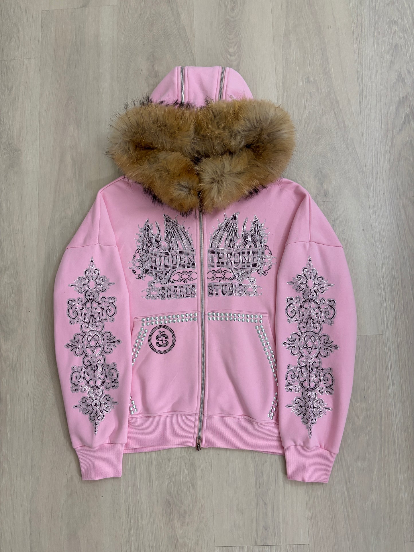 HIDDEN THRONE BABY PINK FUR ZIPPER