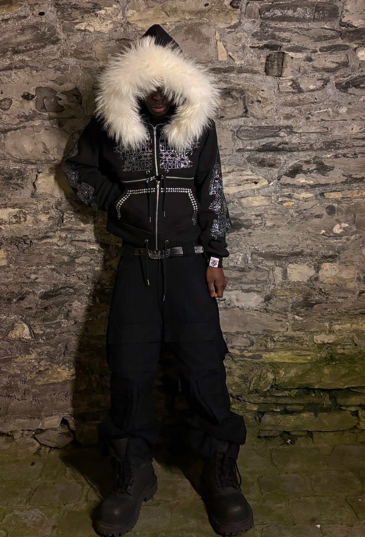 HIDDEN THRONE WHITE FUR HOODIE