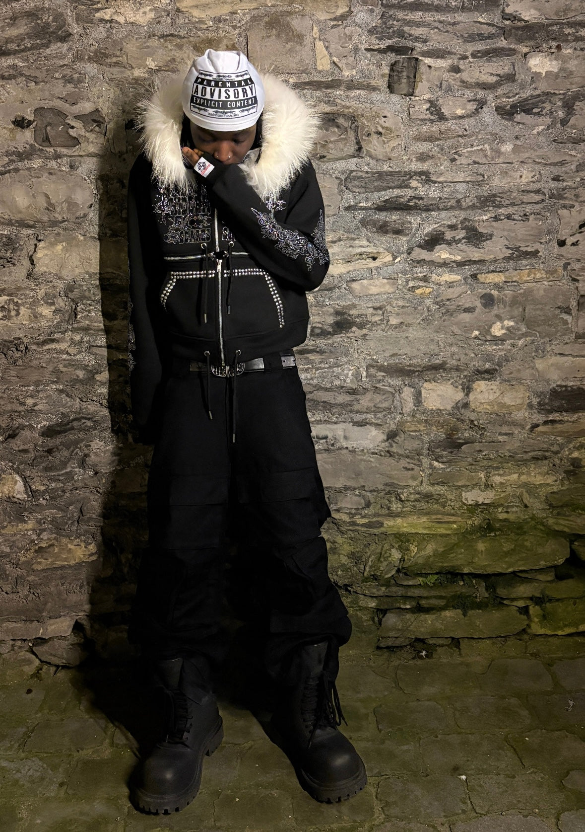 HIDDEN THRONE WHITE FUR HOODIE