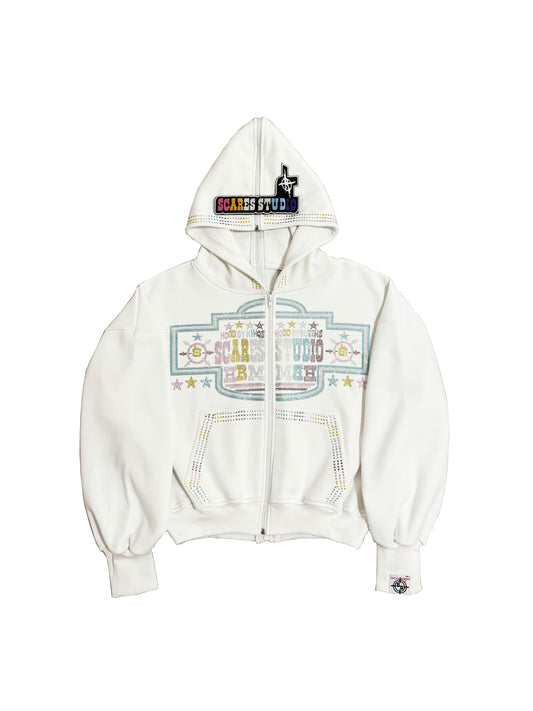 HOOD BY MONEY MULTI-COLOUR WHITE ZIPPER