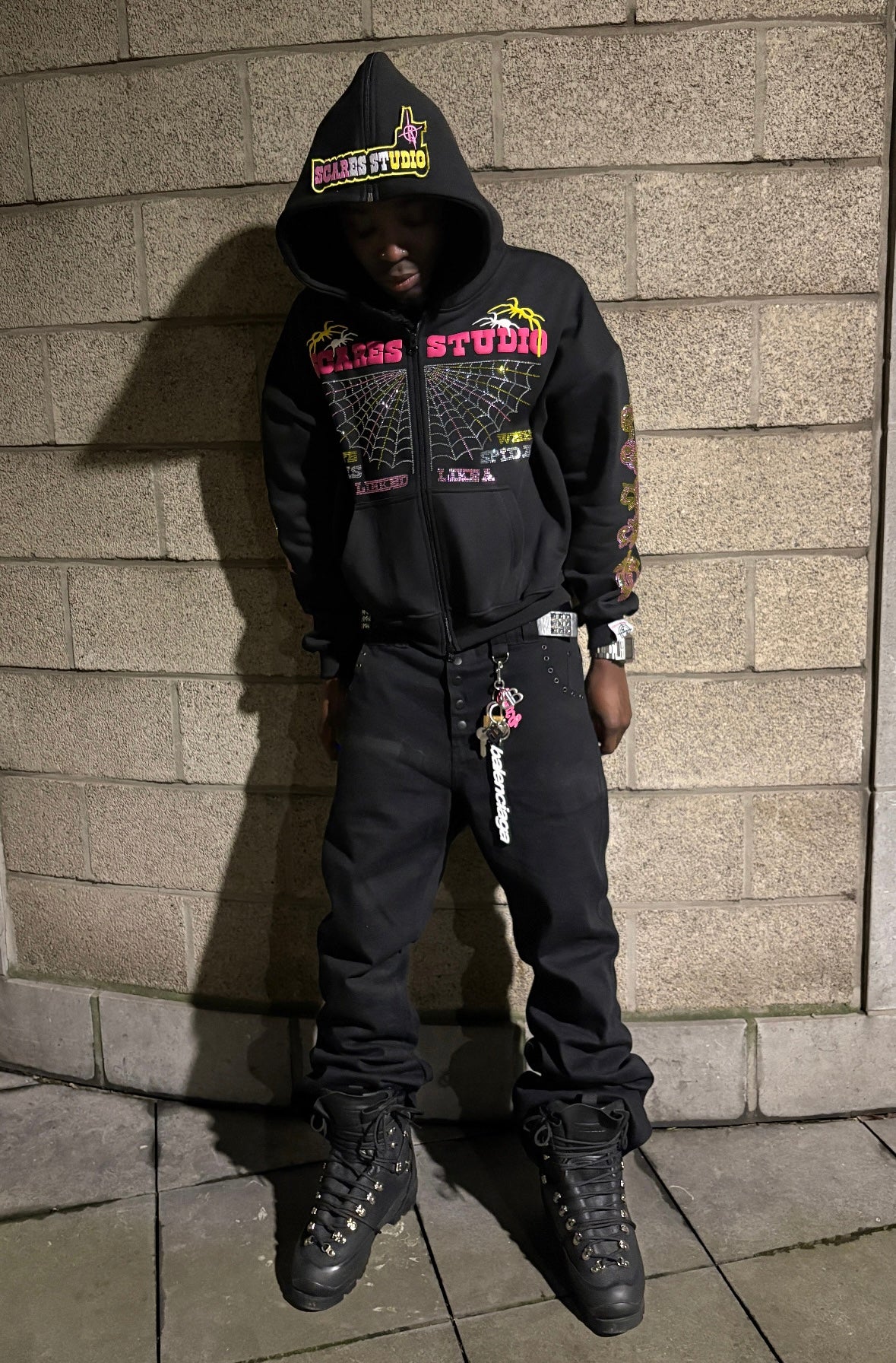 SPIDA WEB BLACK AND YELLOW ZIPPER