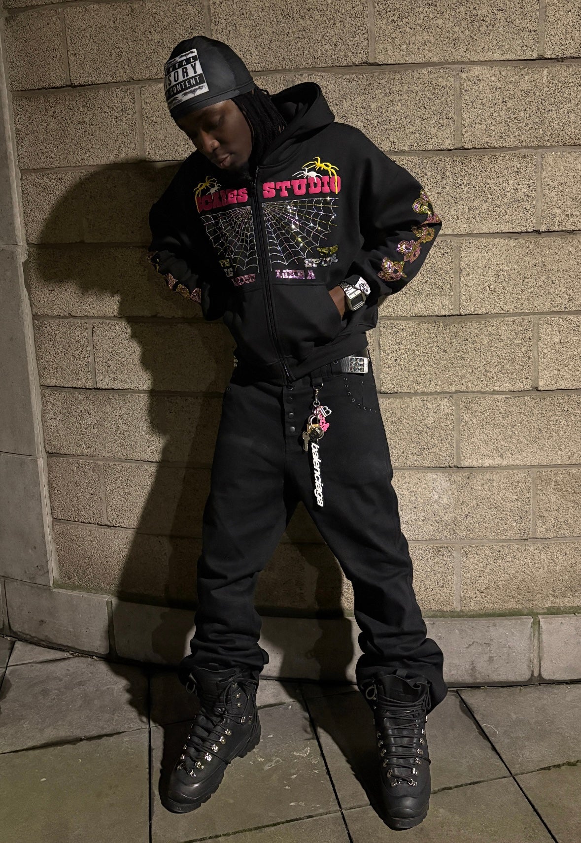 SPIDA WEB BLACK AND YELLOW ZIPPER