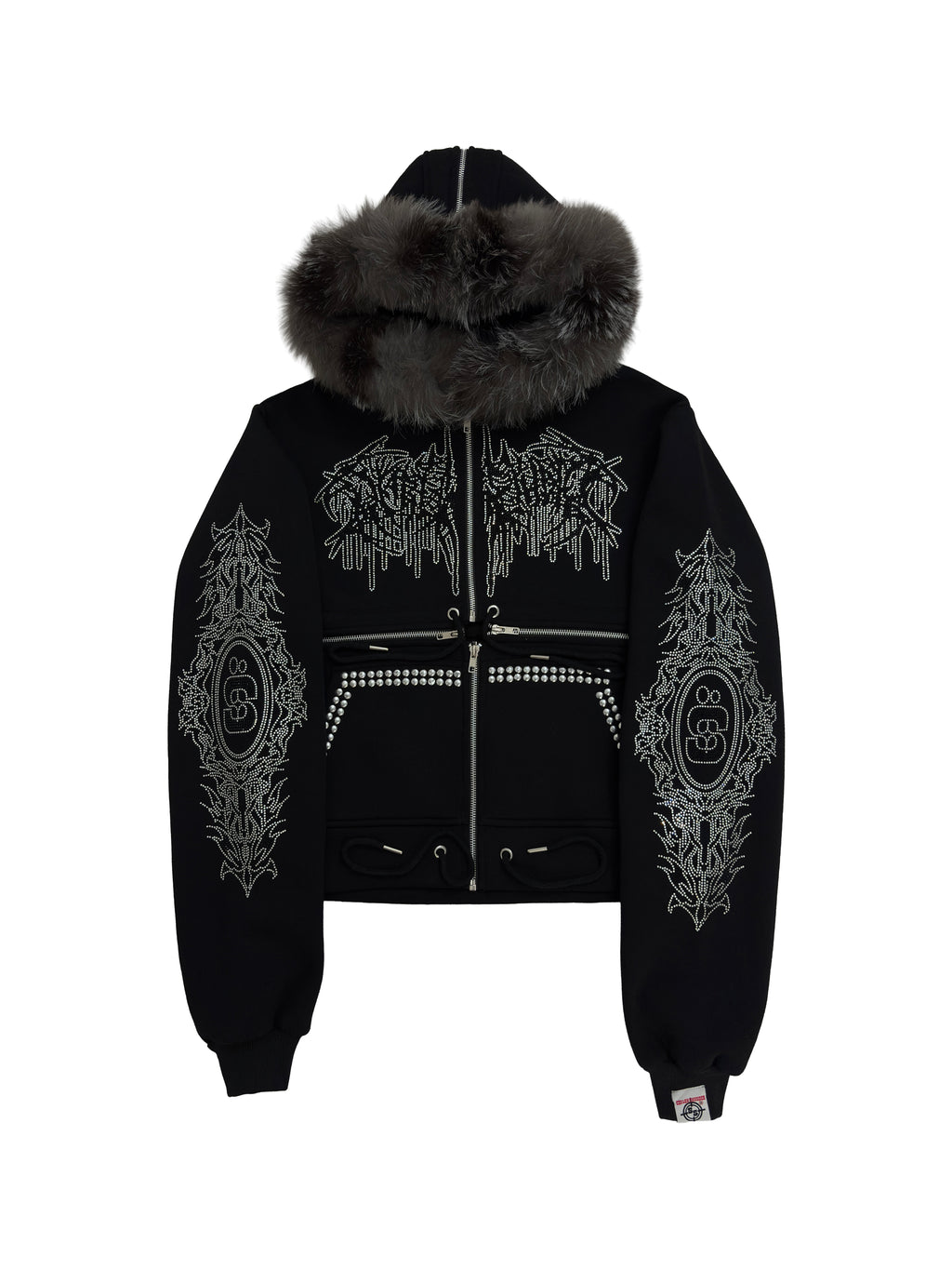 TRIBAL SYMBOL CROSS-ZIPPER