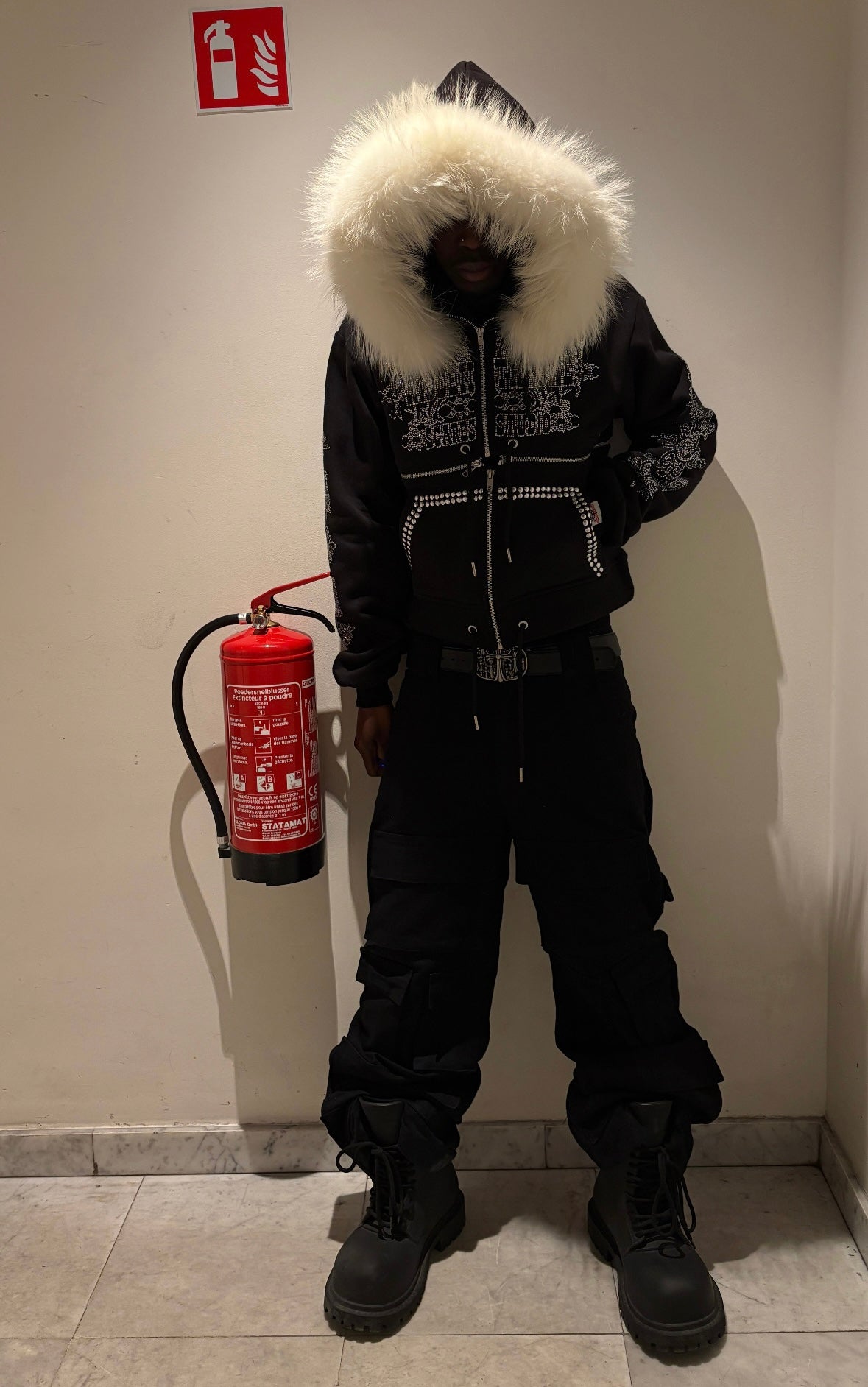 HIDDEN THRONE WHITE FUR HOODIE