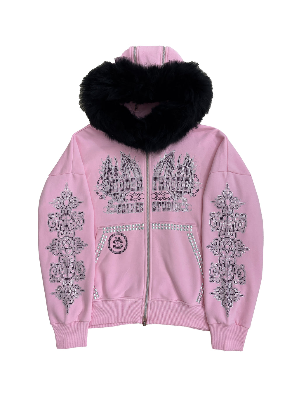 HIDDEN THRONE BABY PINK FUR ZIPPER