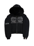 BLACK SKULL FALLEN ANGELS ZIPPER
