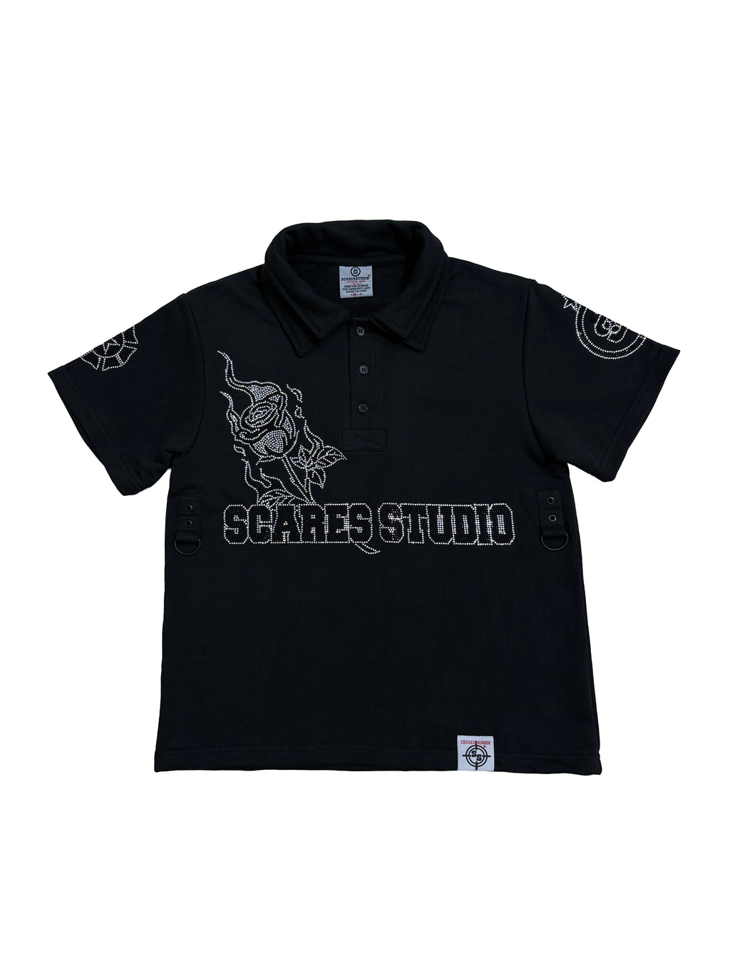 THE NEW BORNSTAR ROSE BLACK POLO SHIRT