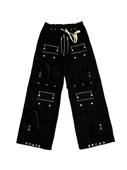 STUDS BAGGY CARGO (JORTS) CANVAS PANTS