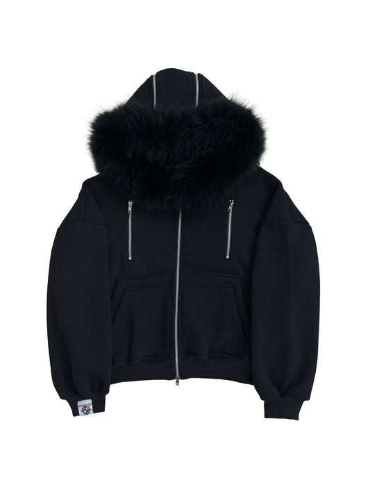 BLACK CARPENTER TECH FUR ZIPPER