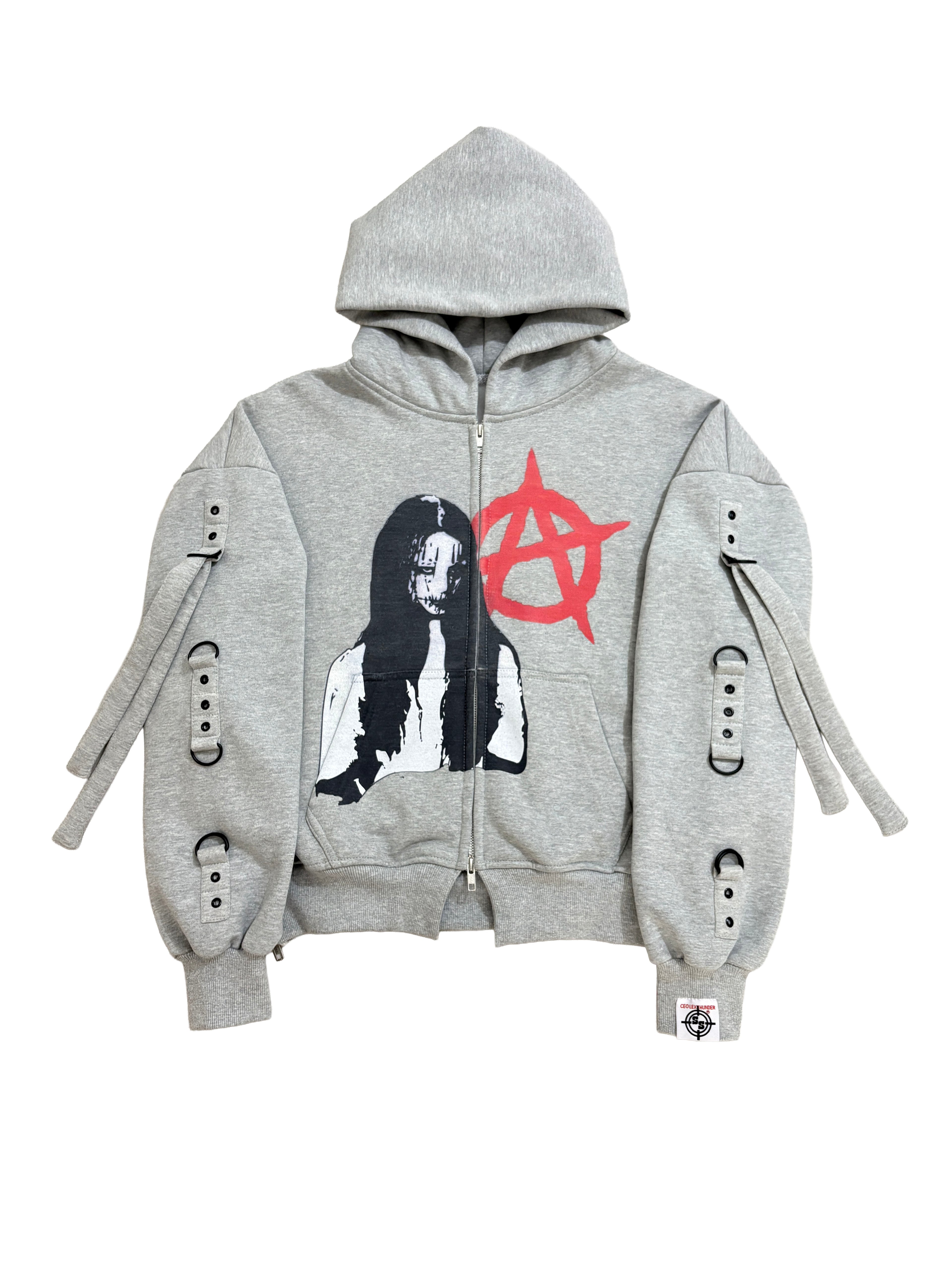 HEATHER GREY CHAOTIC ANARCHY CLAN ZIPPER