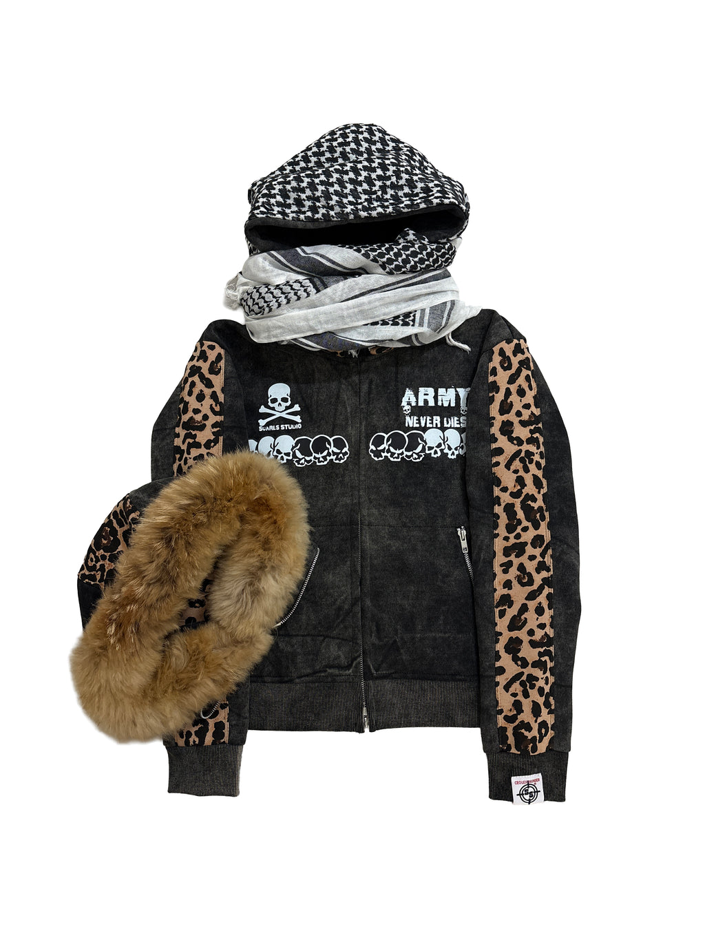 ACID WASH HYB. HOODIE [SCARF & FUR HOODS STYLES]