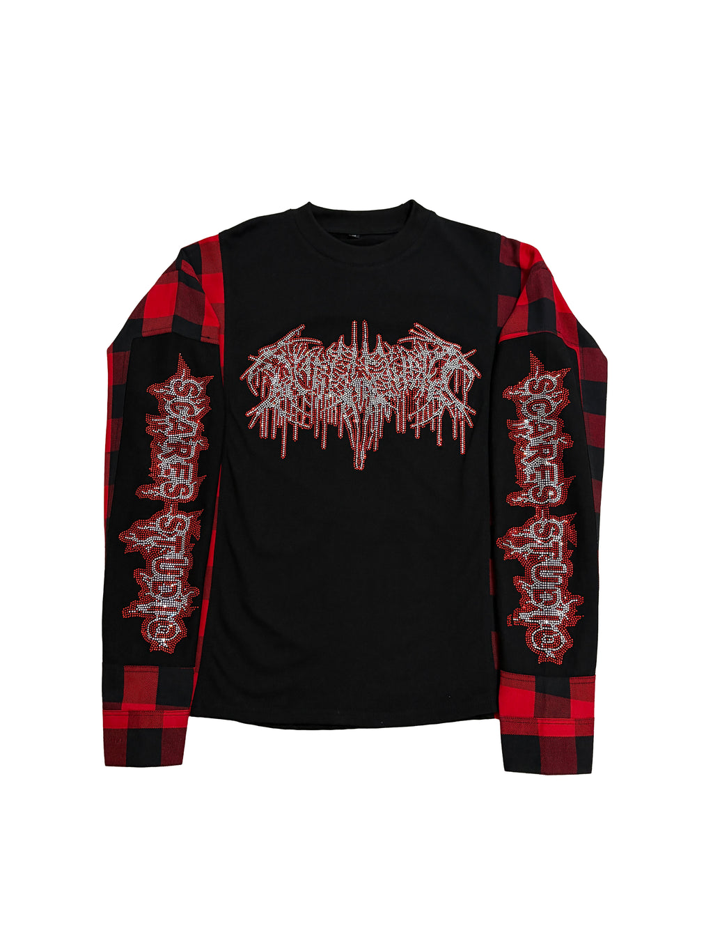 RED & BLACK FLANNEL LONG-SLEEVE T-SHIRT