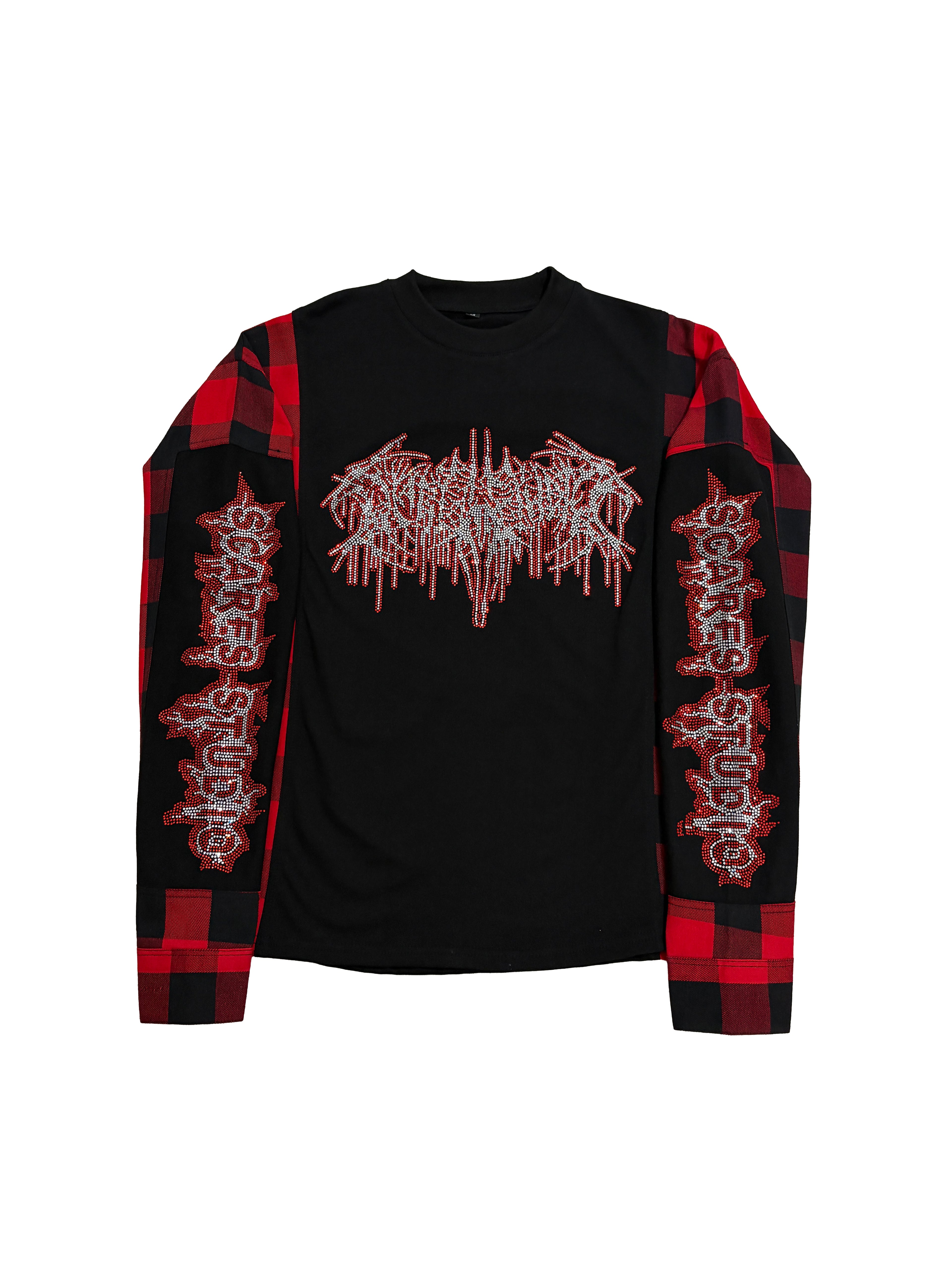 RED & BLACK FLANNEL LONG-SLEEVE T-SHIRT