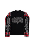 RED & WHITE FLANNEL LONG-SLEEVE T-SHIRT