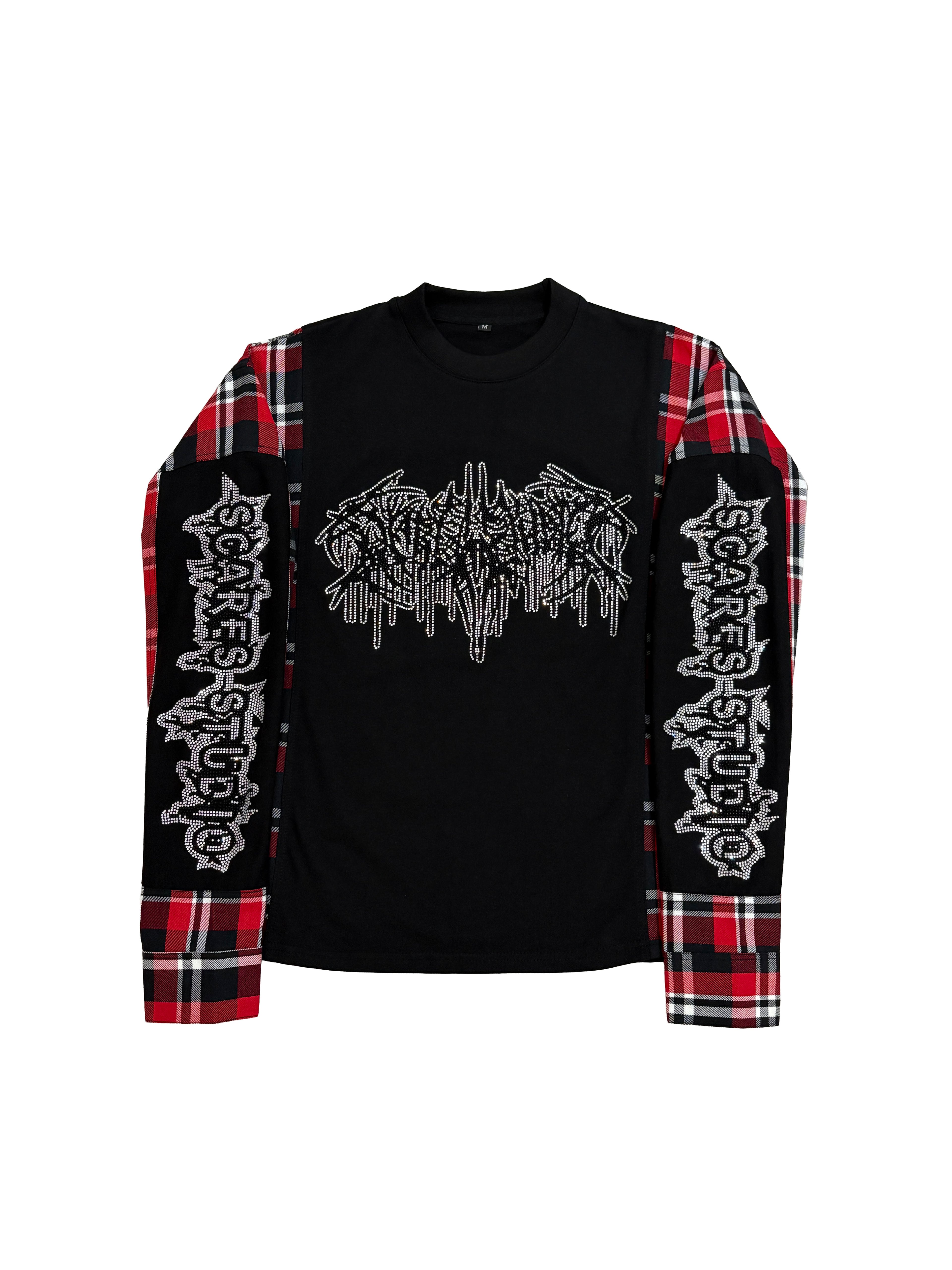 RED & WHITE FLANNEL LONG-SLEEVE T-SHIRT