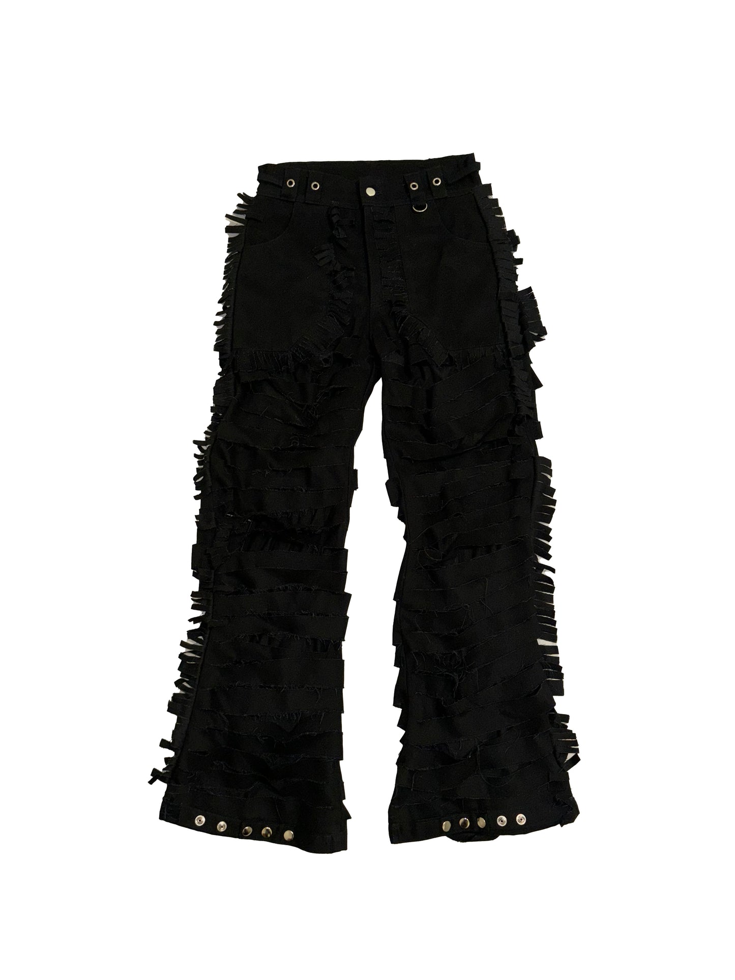 ROCKSTAR HANDMADE DISTRESSED FLARE PANTS