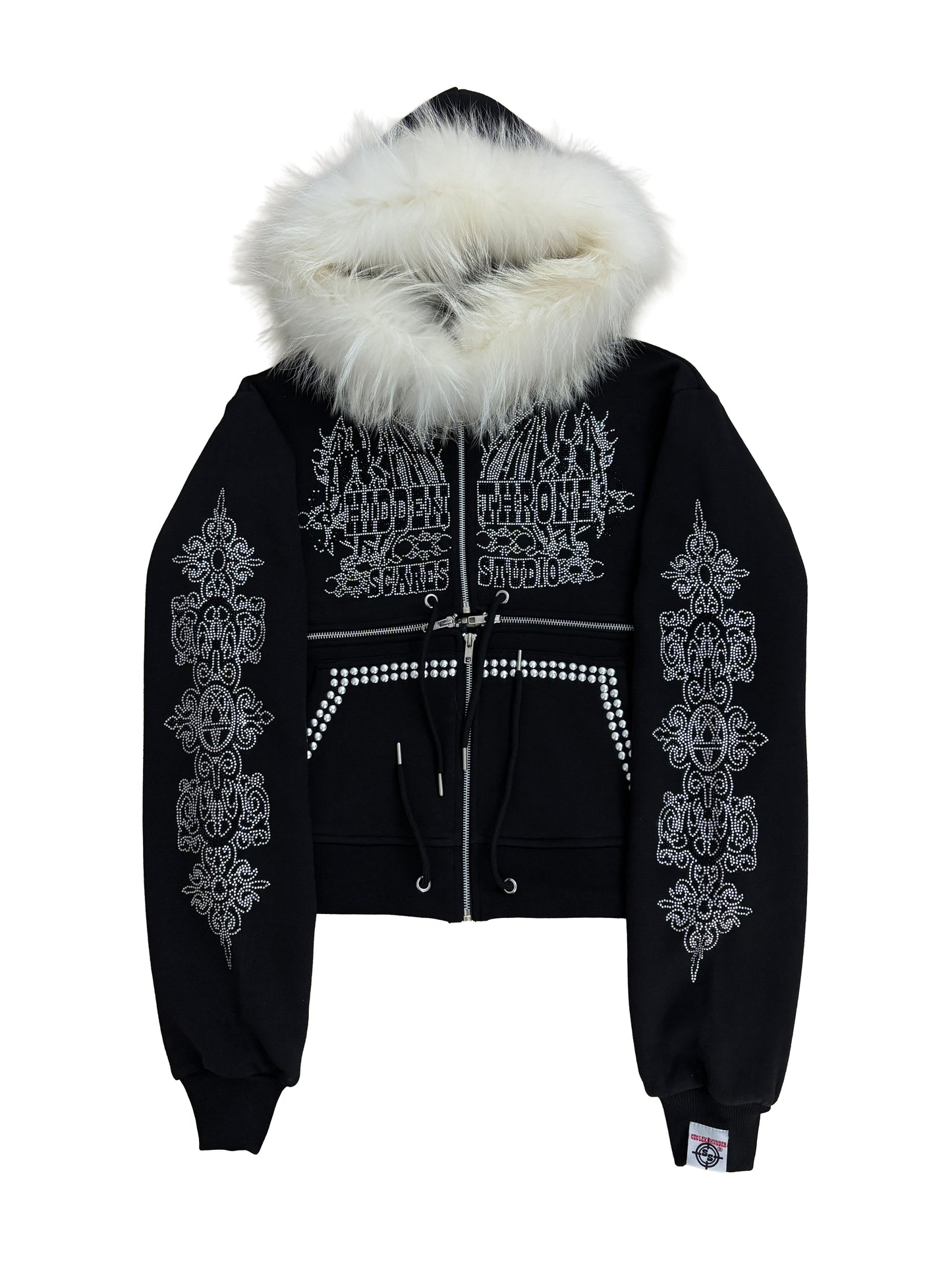 HIDDEN THRONE WHITE FUR HOODIE