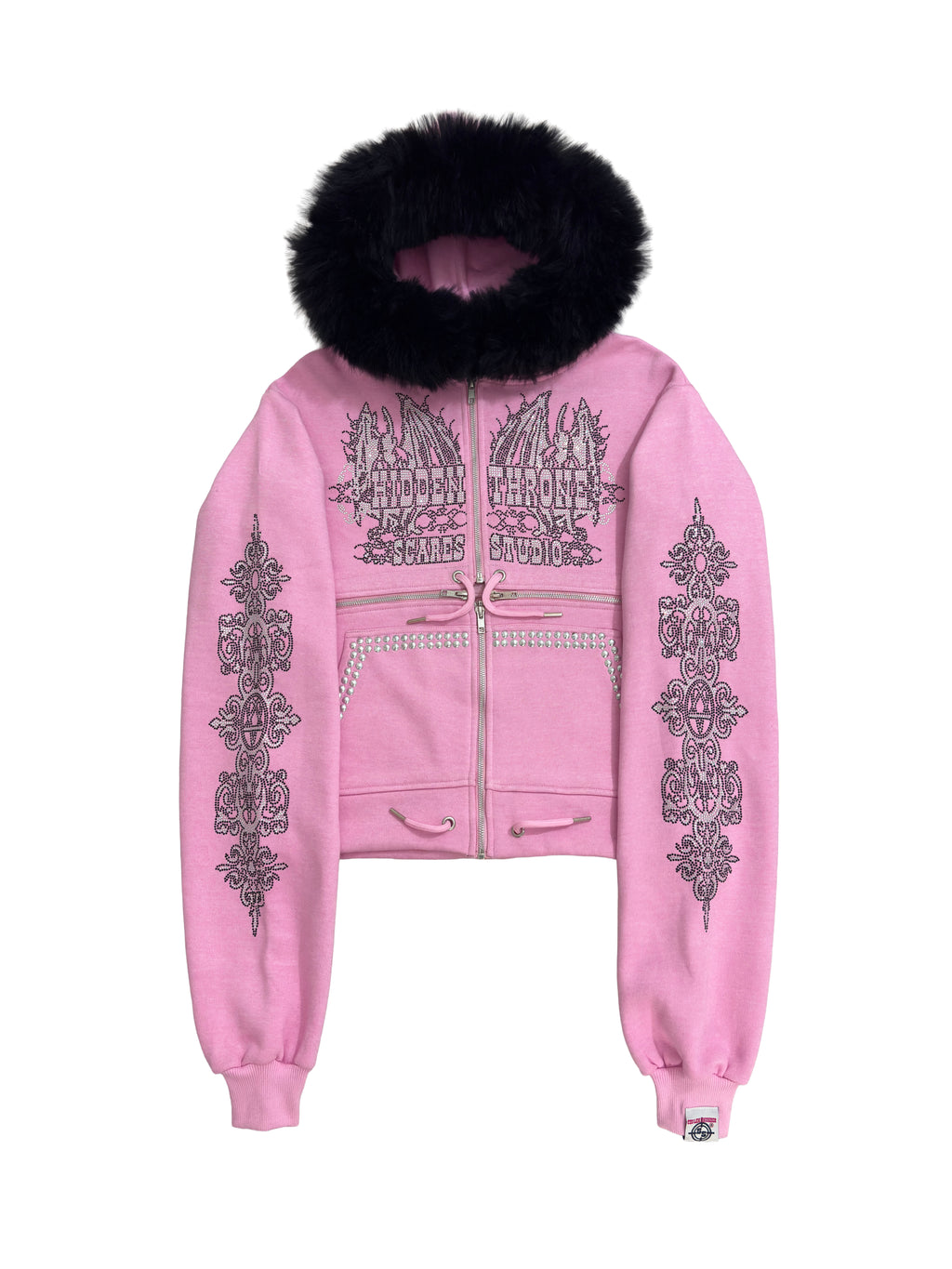 HIDDEN THRONE BABY PINK CROSS-ZIPPER