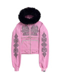 HIDDEN THRONE BABY PINK CROSS-ZIPPER