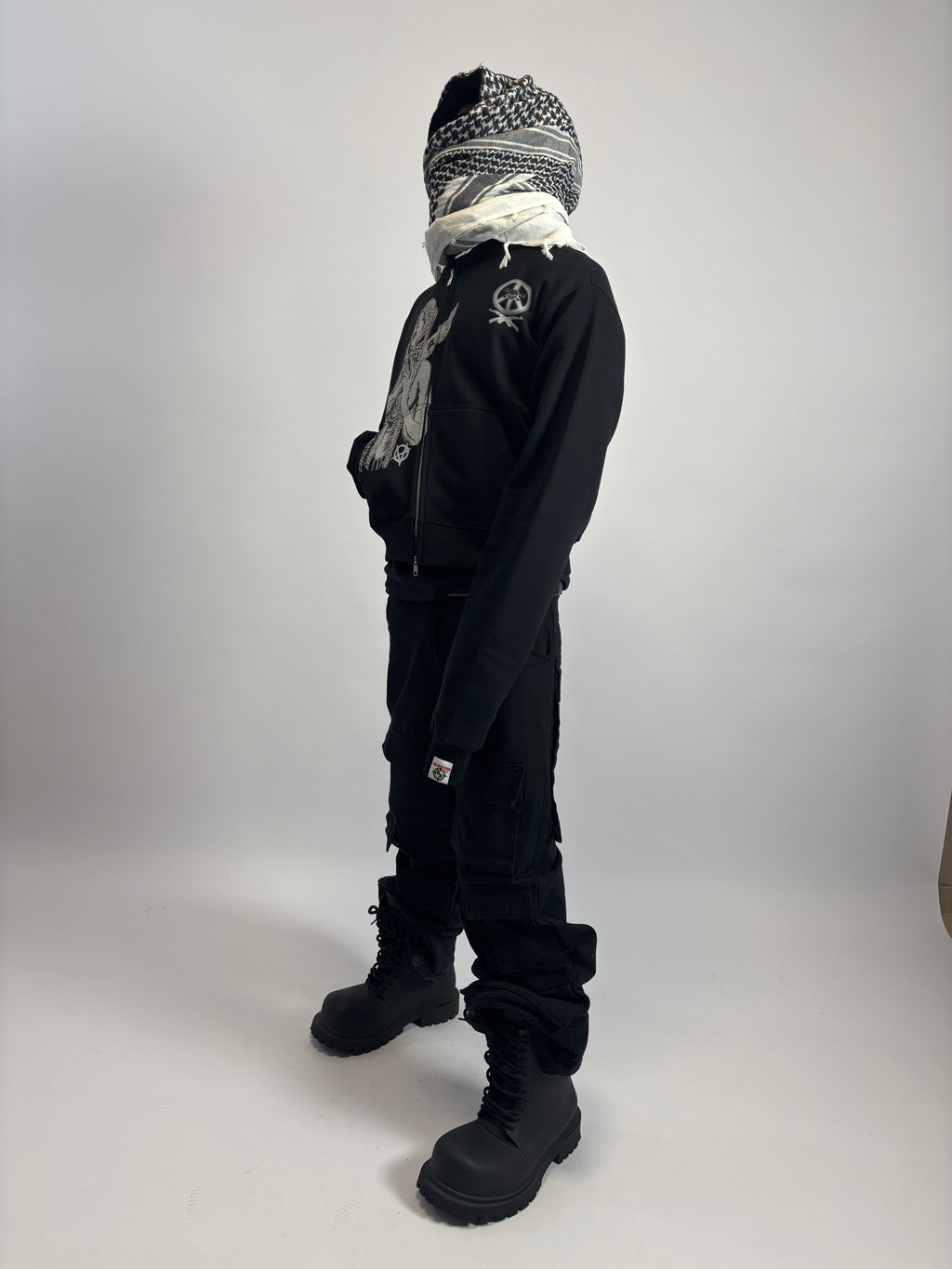 ANARCHY WARRIORS TURBAN SCARF ZIPPER