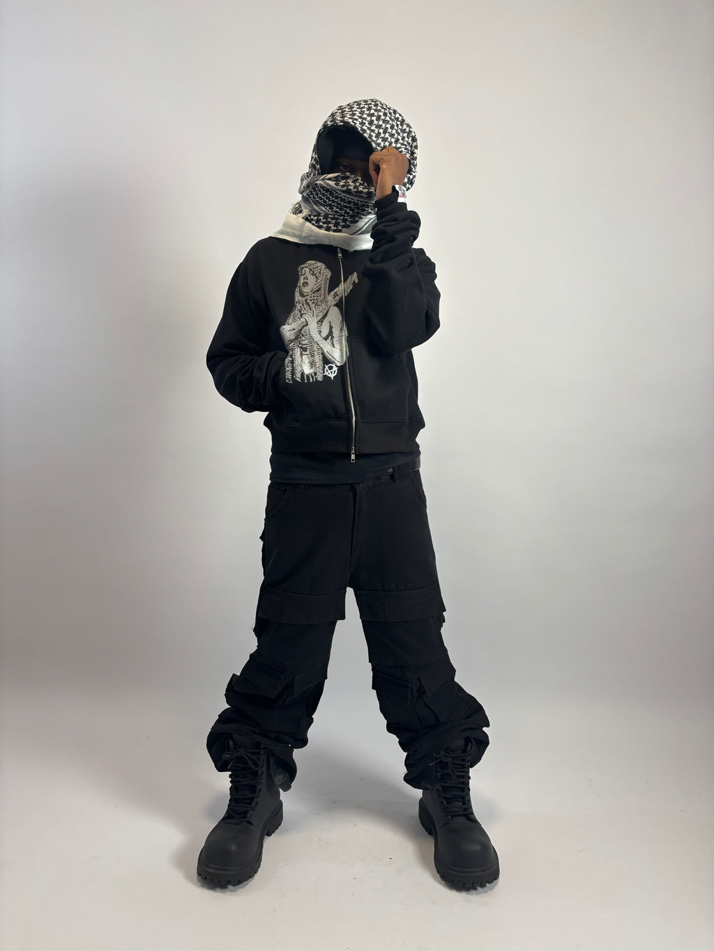 ANARCHY WARRIORS TURBAN SCARF ZIPPER