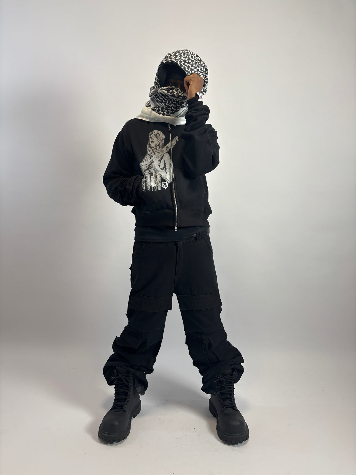ANARCHY WARRIORS TURBAN SCARF ZIPPER
