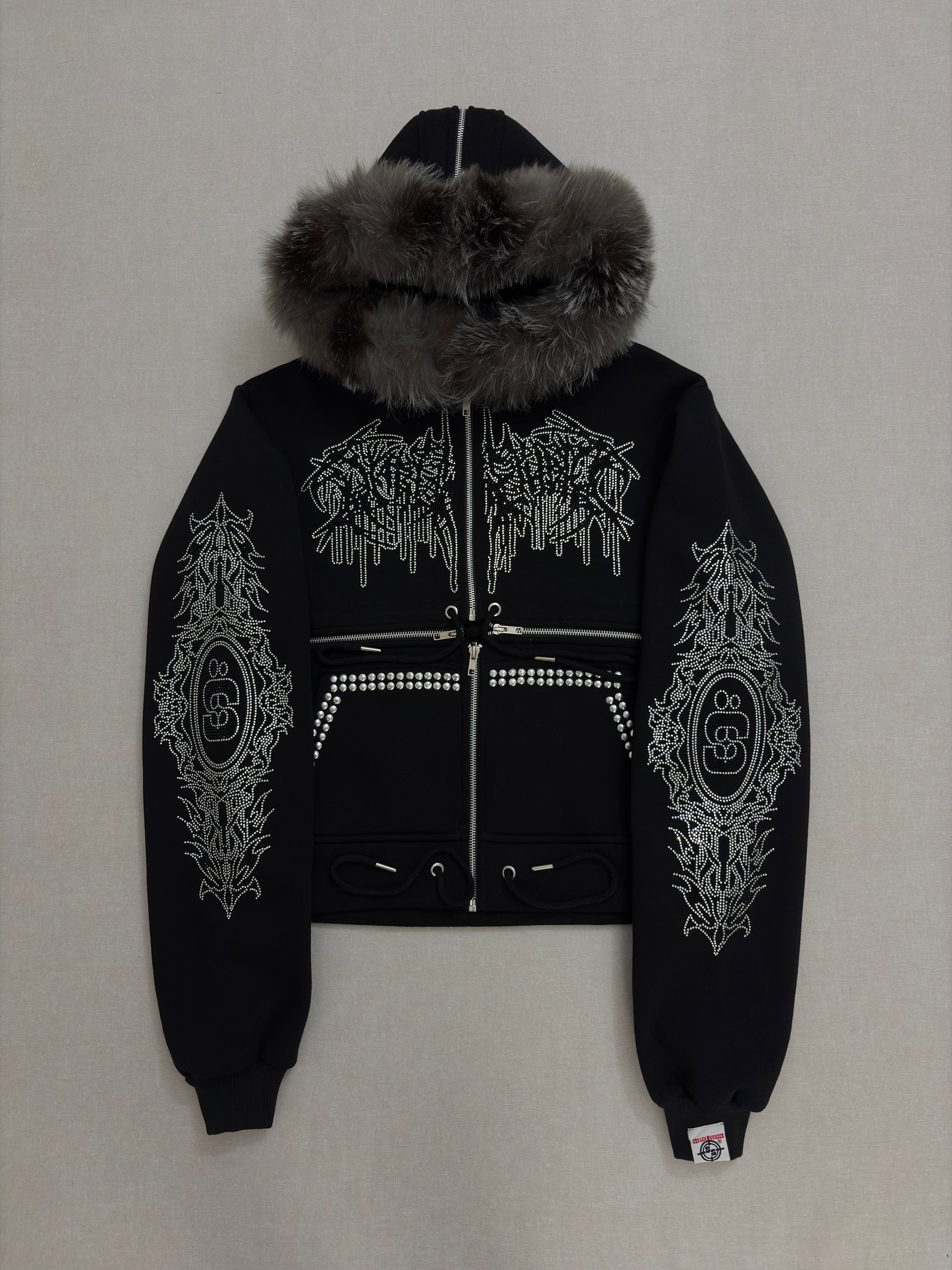 TRIBAL SYMBOL CROSS-ZIPPER