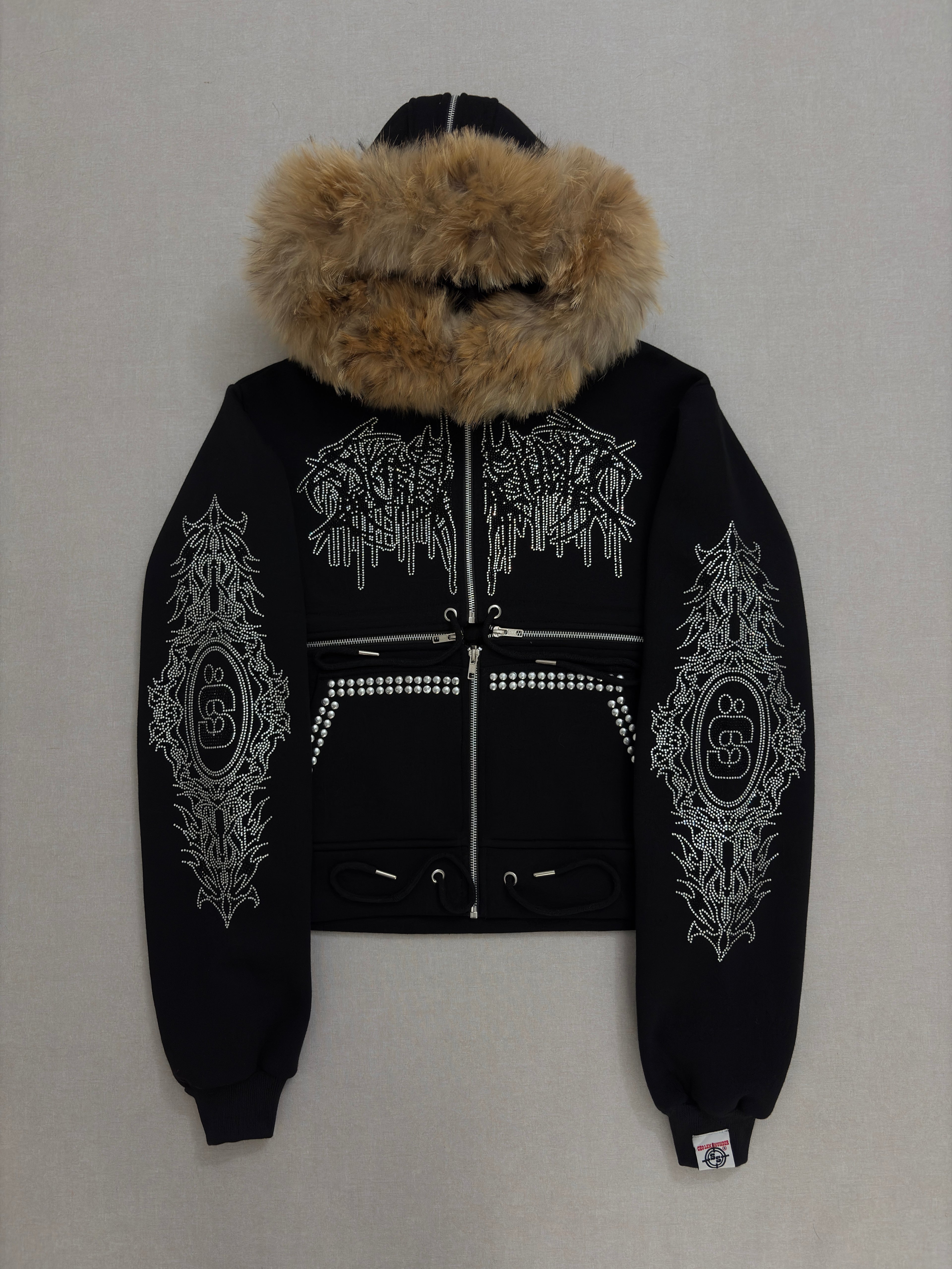 TRIBAL SYMBOL CROSS-ZIPPER