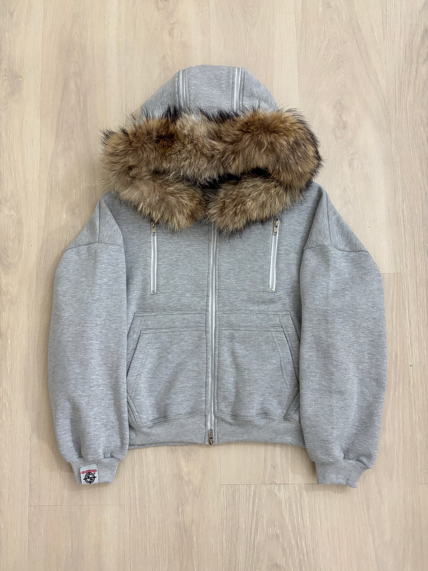HEATHER GREY CARPENTER TECH FUR ZIPPER