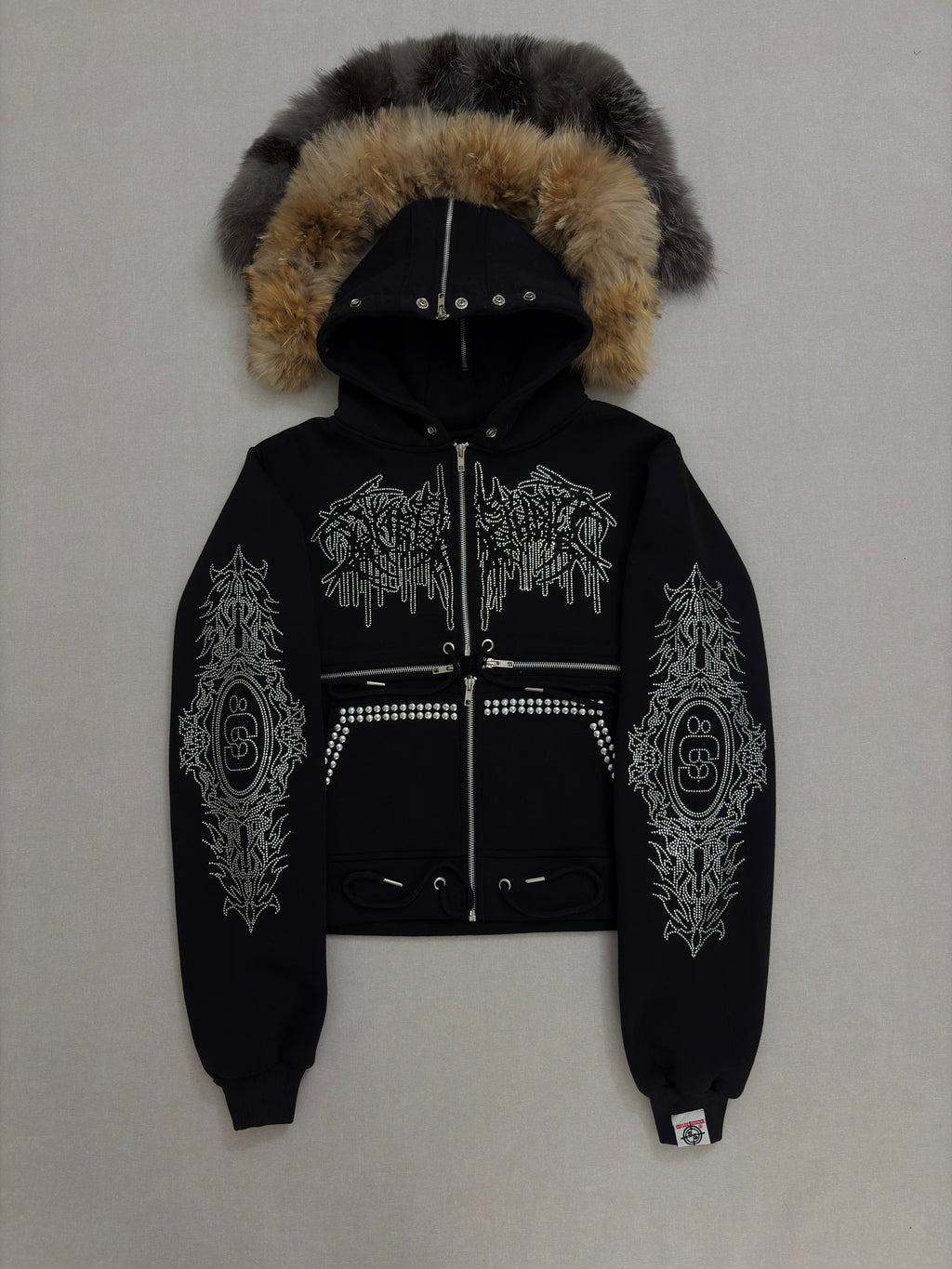 TRIBAL SYMBOL CROSS-ZIPPER