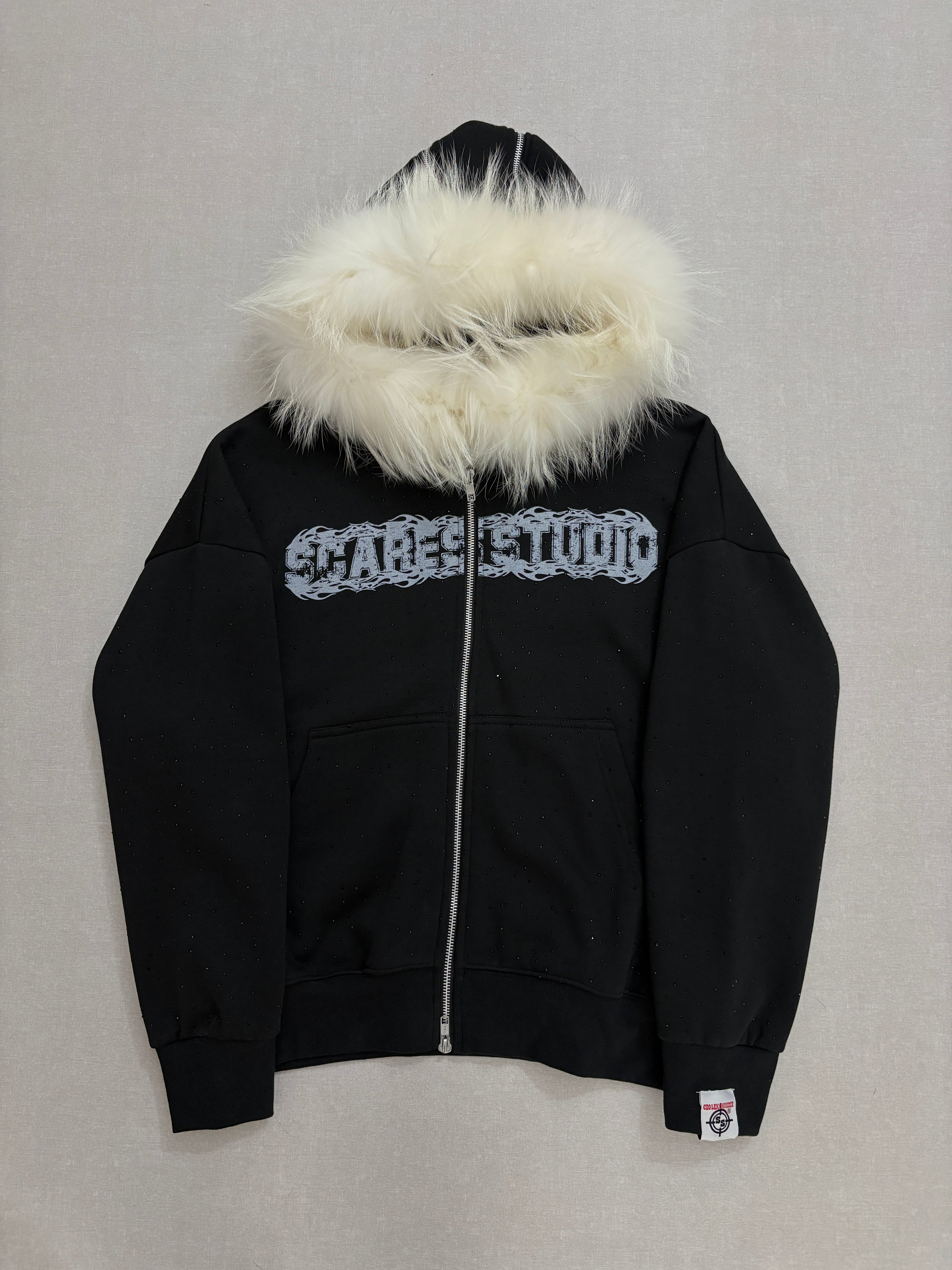 NIGHT STARS BLACK FUR ZIPPER