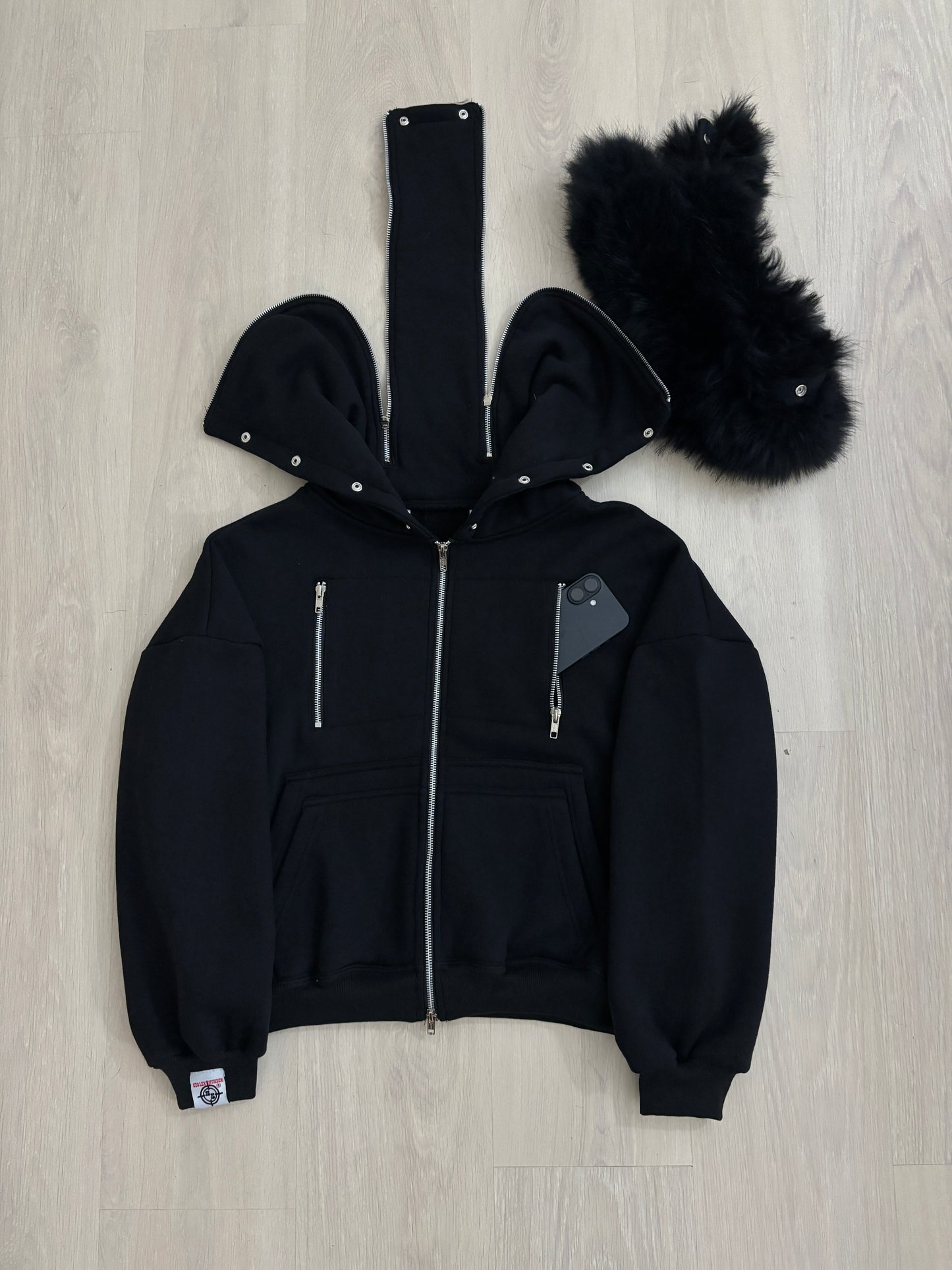 BLACK CARPENTER TECH FUR ZIPPER