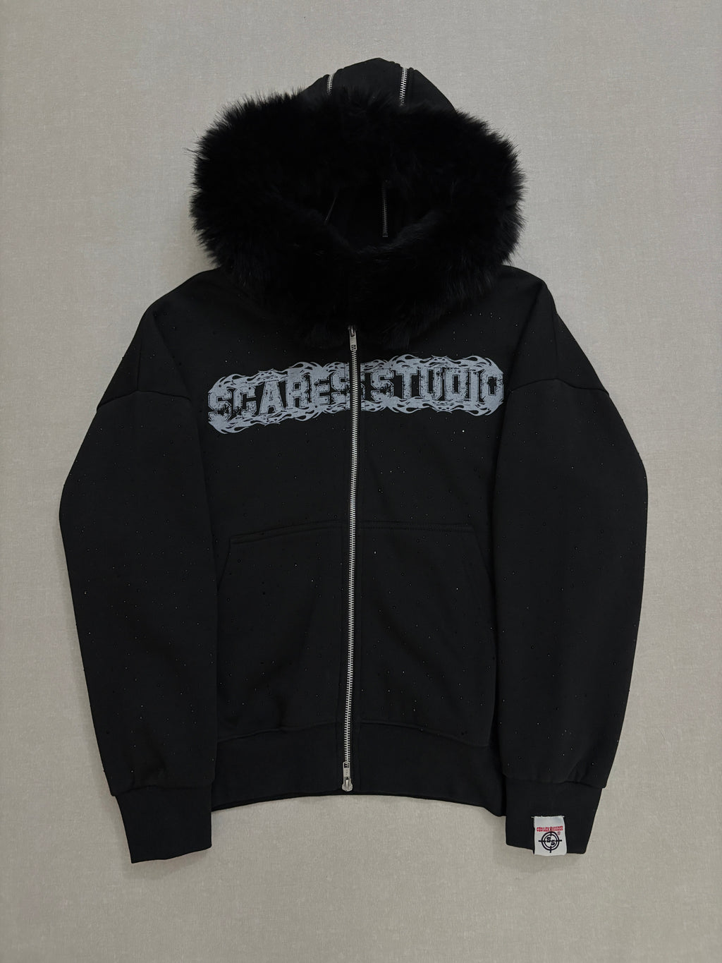 NIGHT STARS BLACK FUR ZIPPER