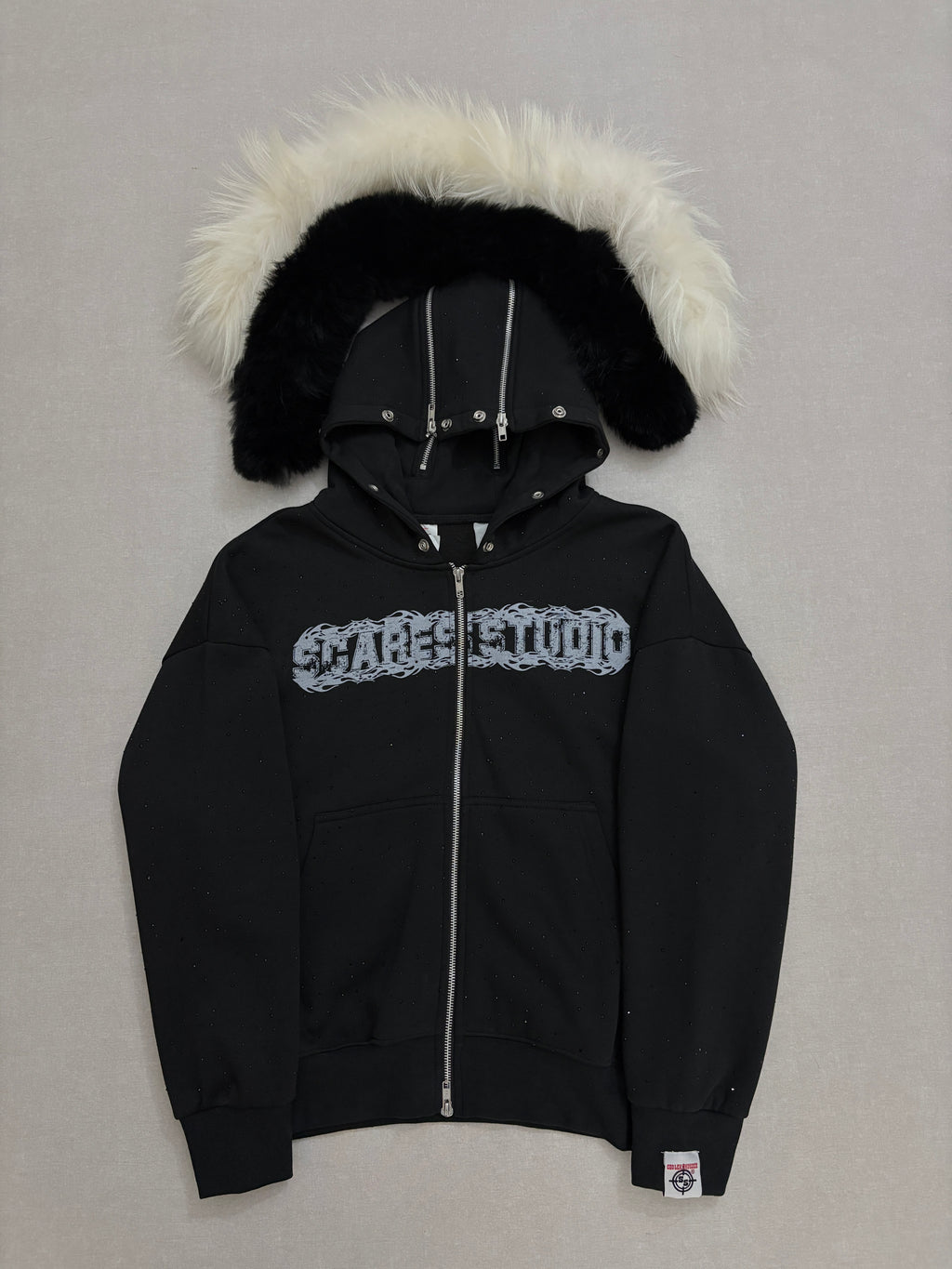 NIGHT STARS BLACK FUR ZIPPER