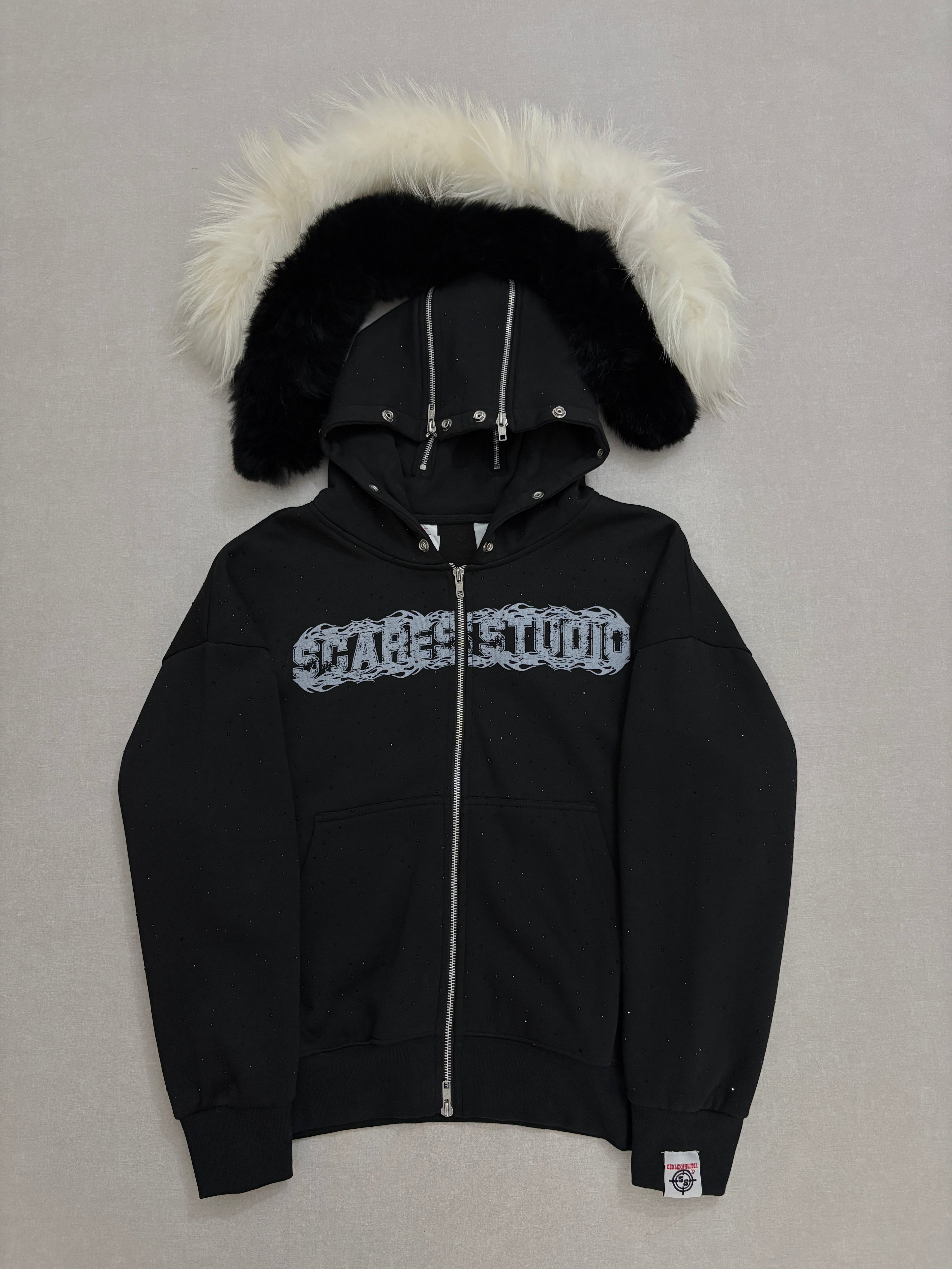 NIGHT STARS BLACK FUR ZIPPER