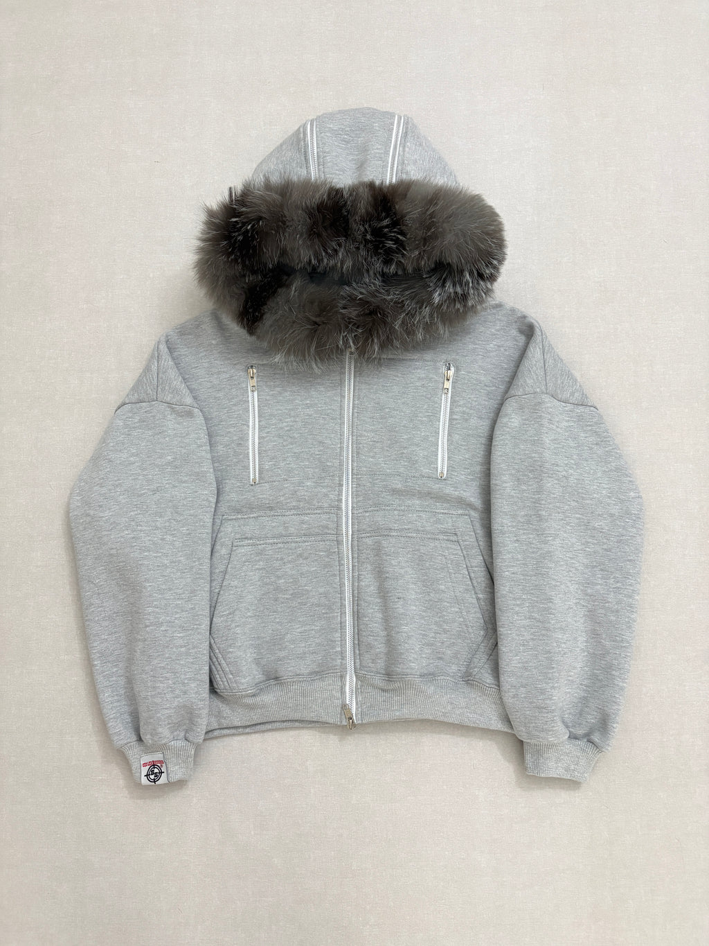 HEATHER GREY CARPENTER TECH FUR ZIPPER