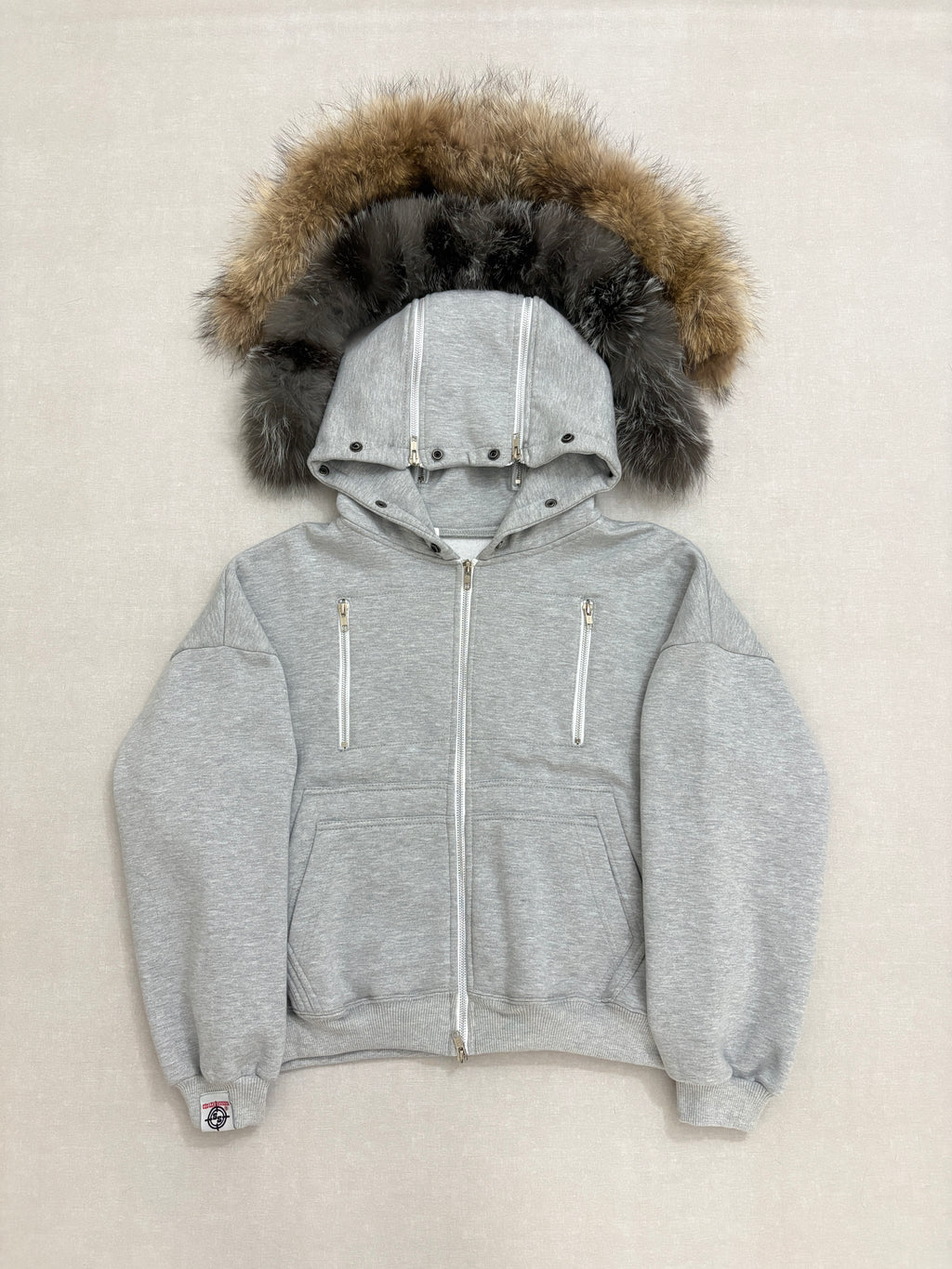 HEATHER GREY CARPENTER TECH FUR ZIPPER
