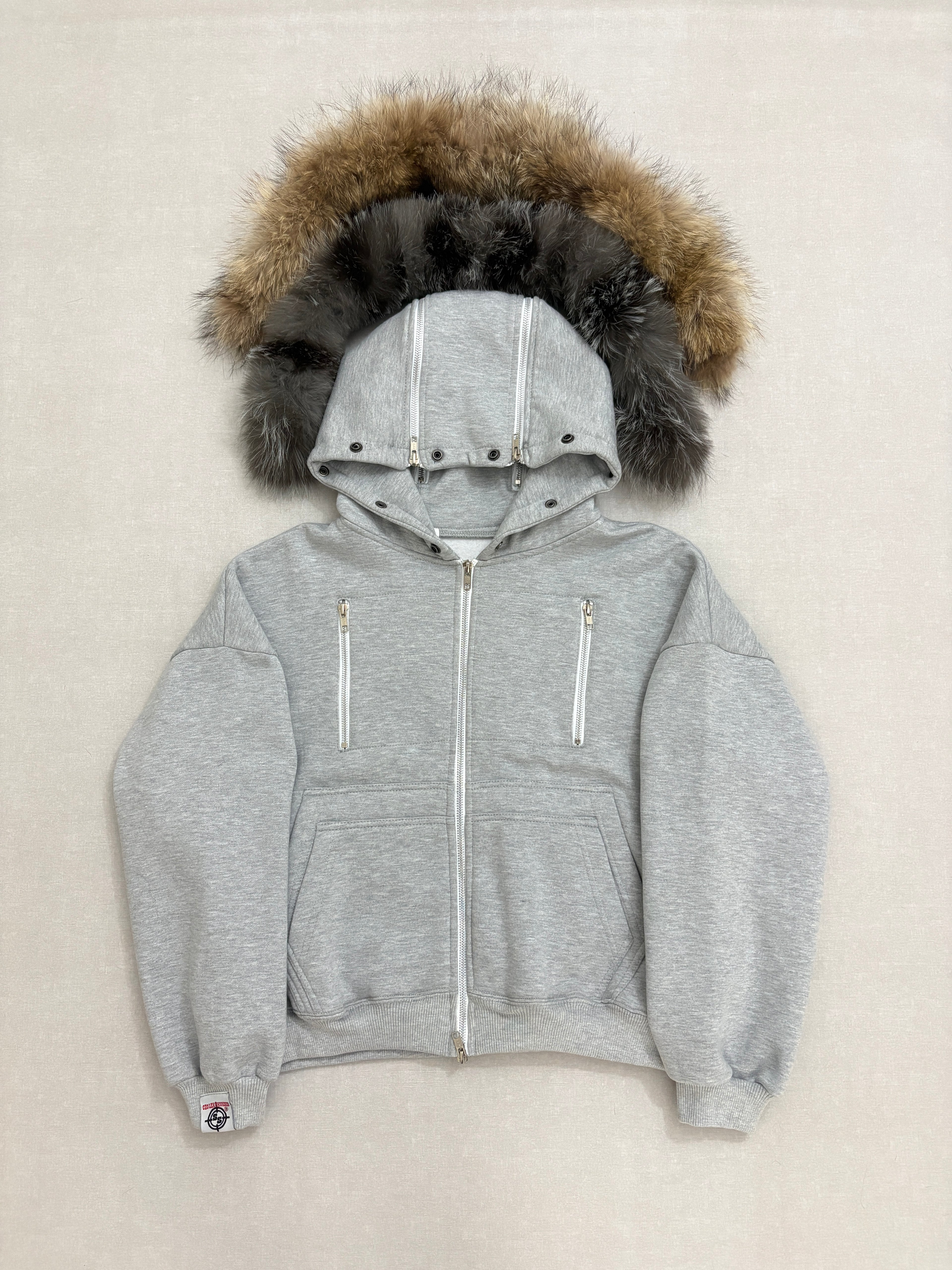 HEATHER GREY CARPENTER TECH FUR ZIPPER