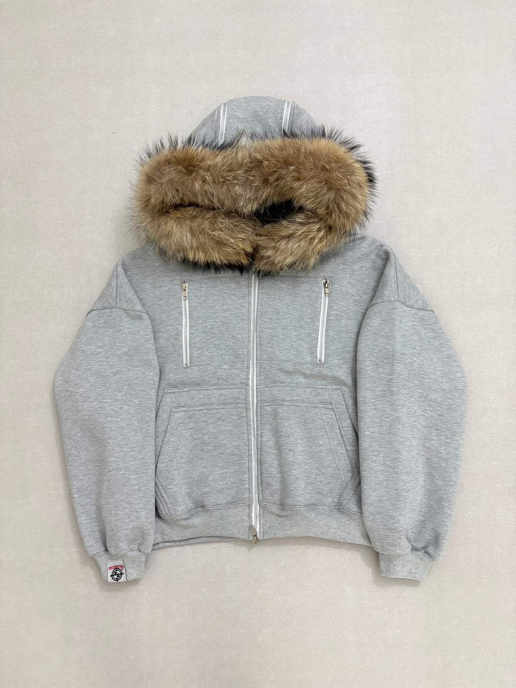 HEATHER GREY CARPENTER TECH FUR ZIPPER