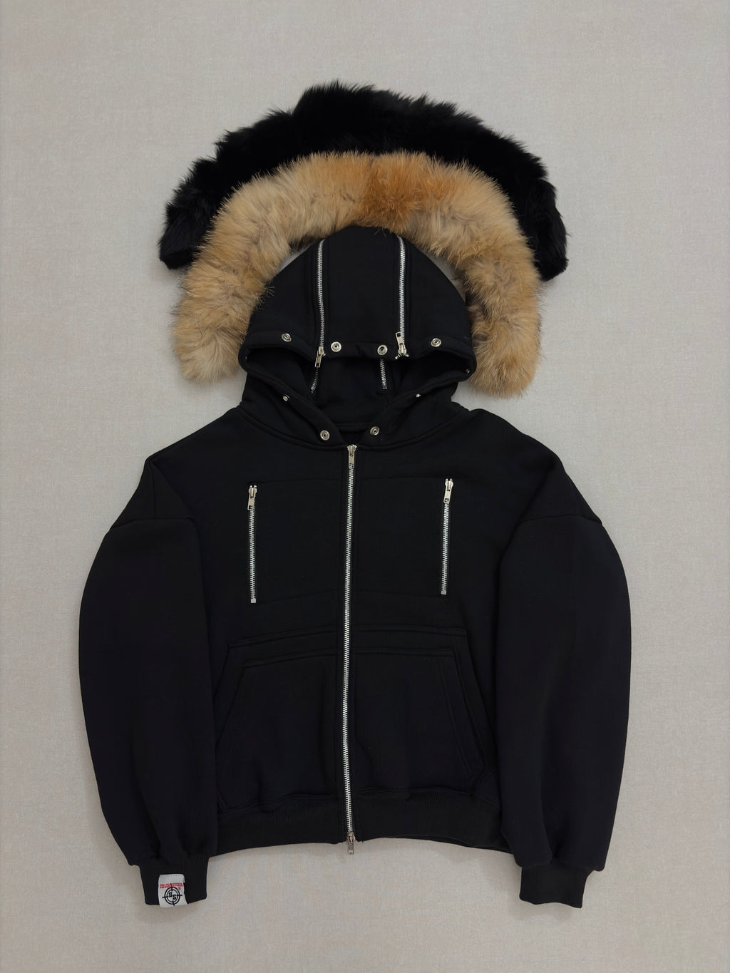 BLACK CARPENTER TECH FUR ZIPPER