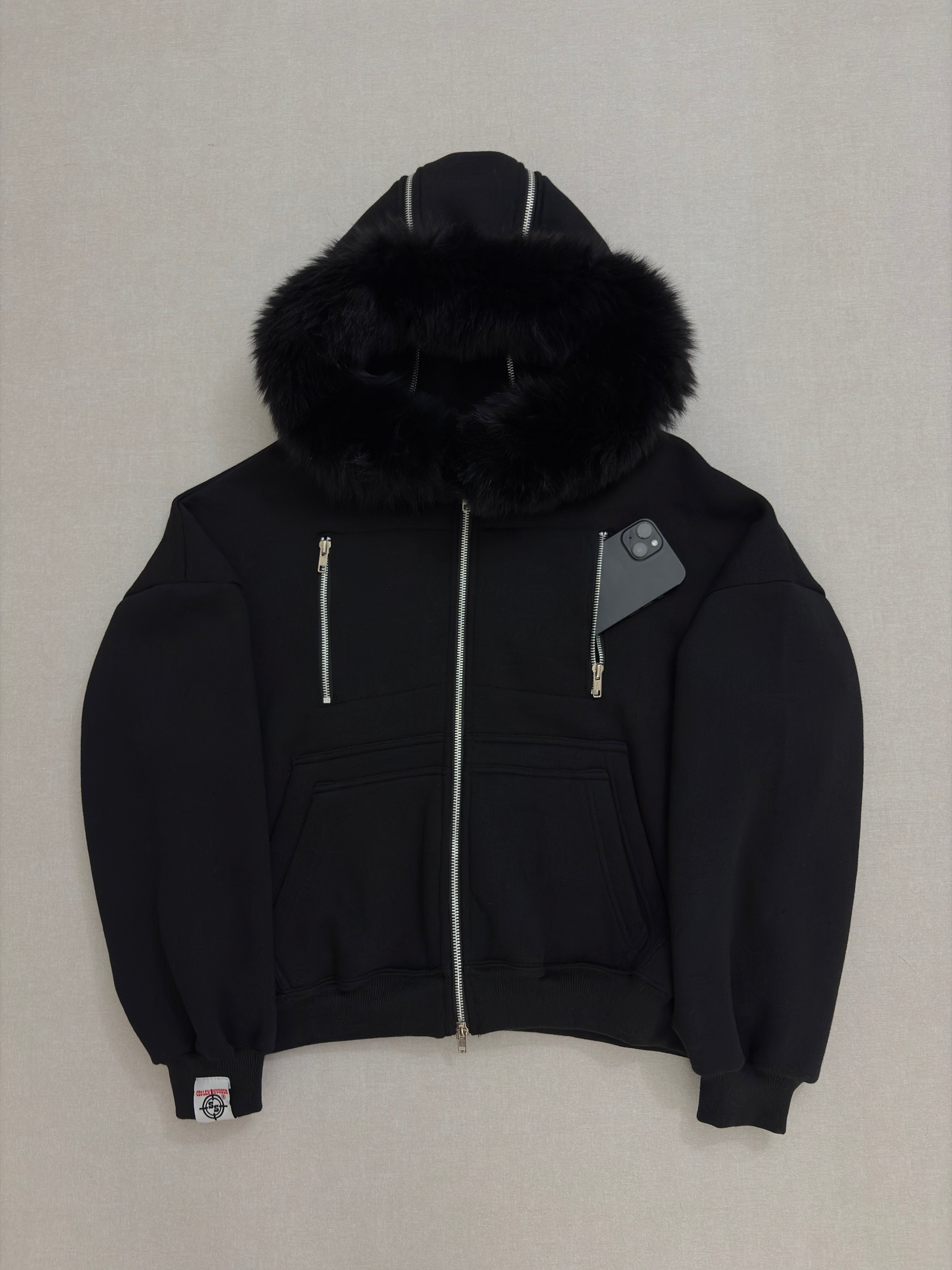 BLACK CARPENTER TECH FUR ZIPPER