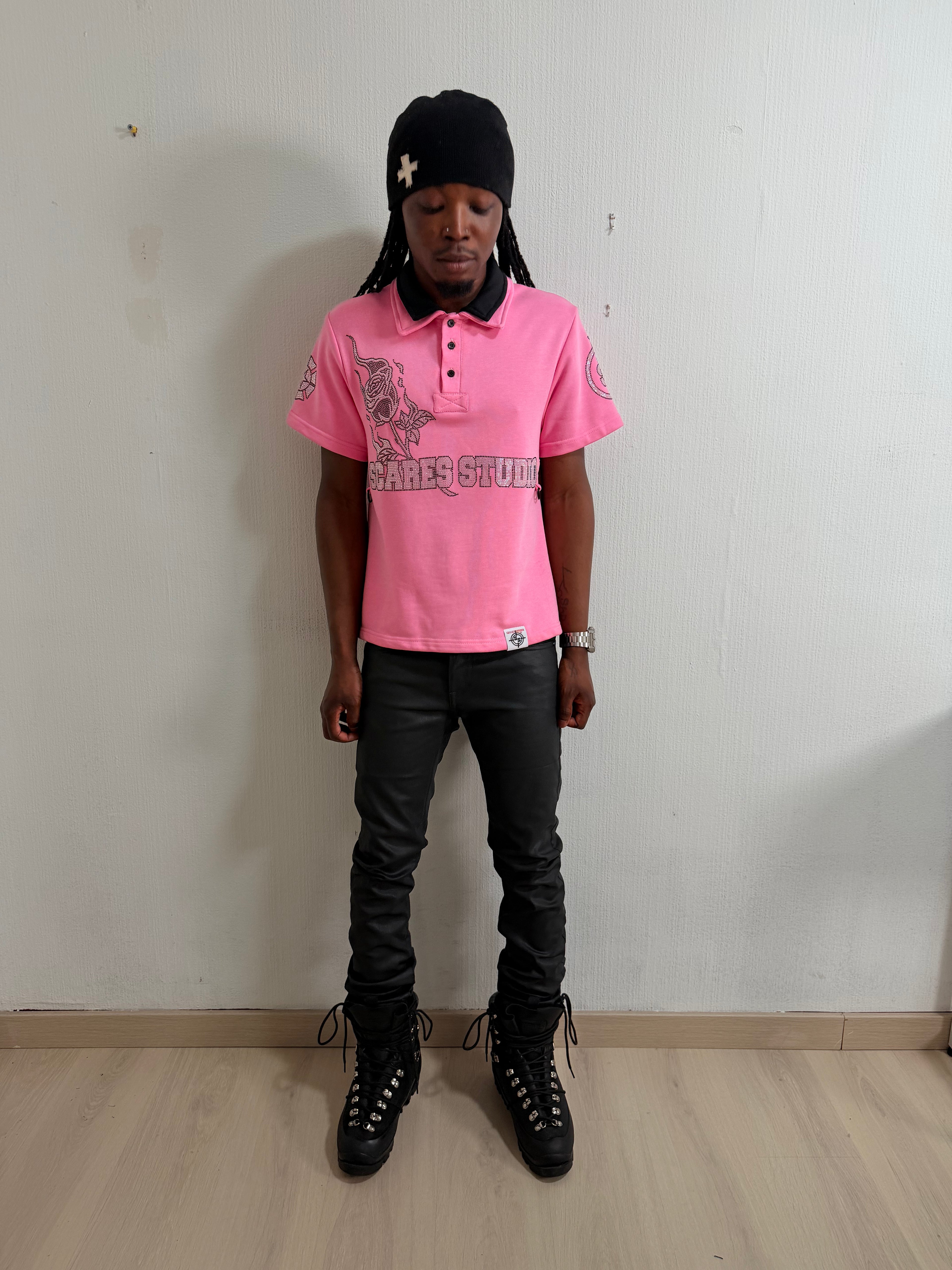 THE NEW BORNSTAR ROSE PINK POLO SHIRT