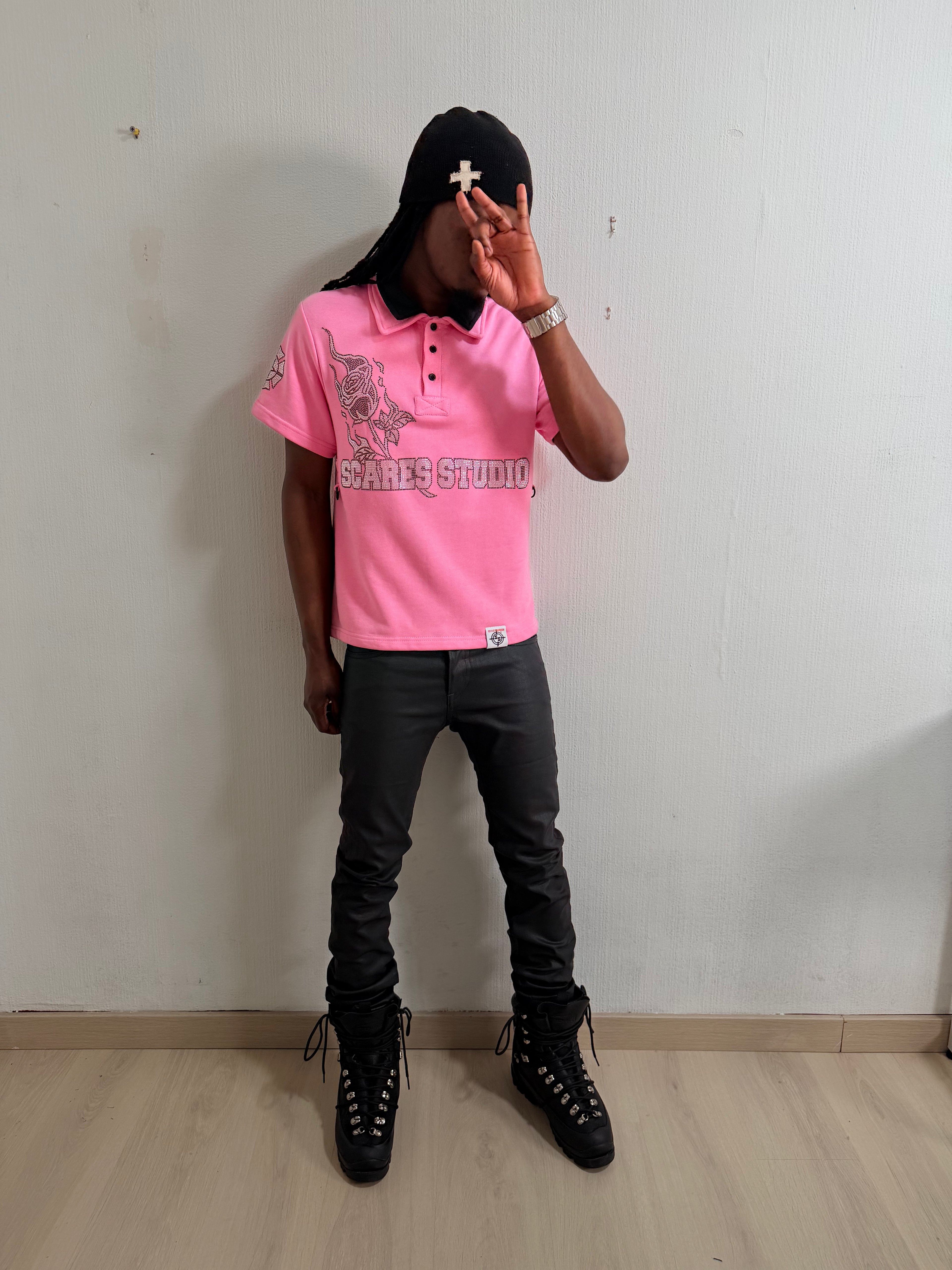 THE NEW BORNSTAR ROSE PINK POLO SHIRT