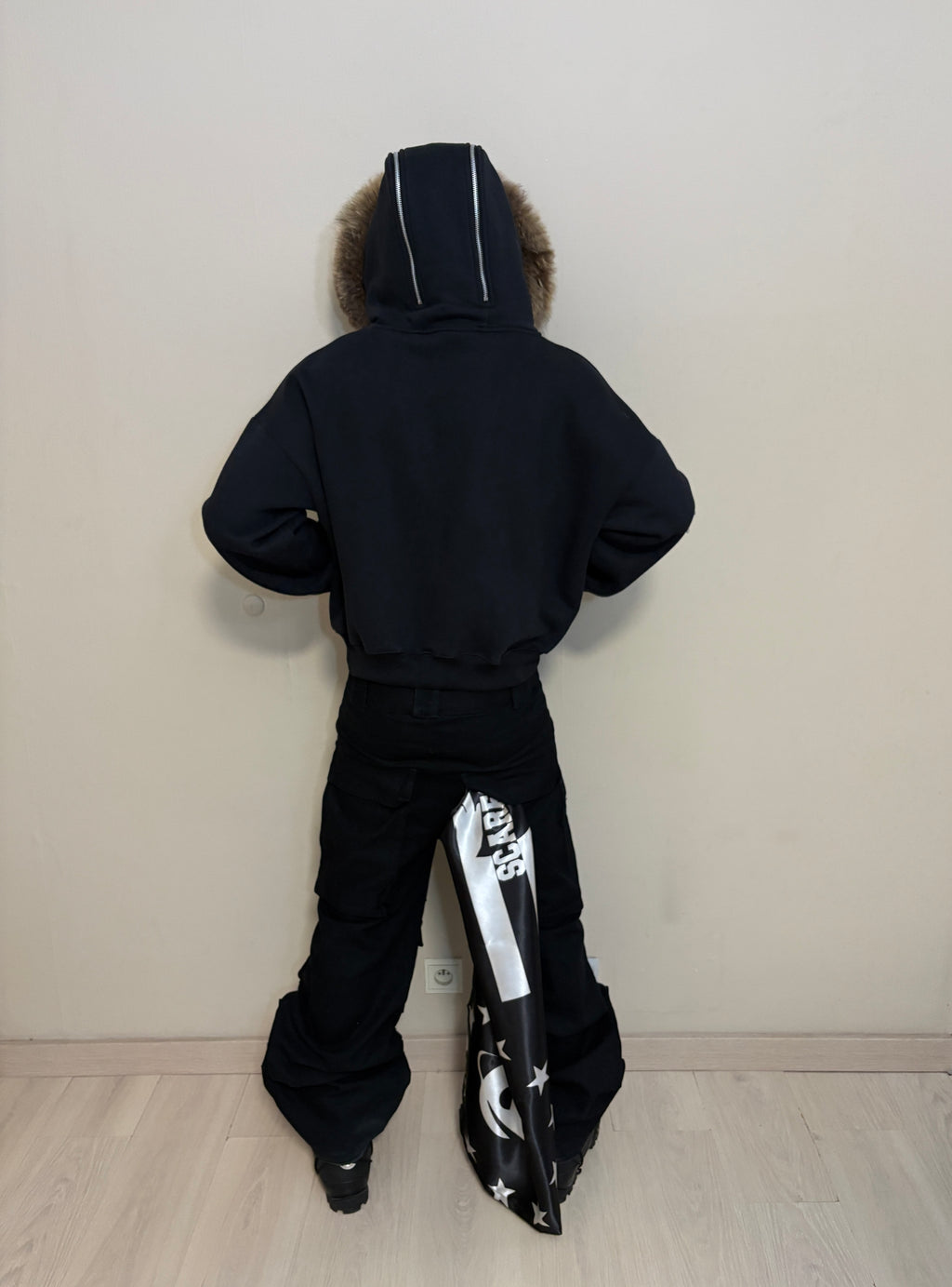 BLACK SKULL FALLEN ANGELS ZIPPER