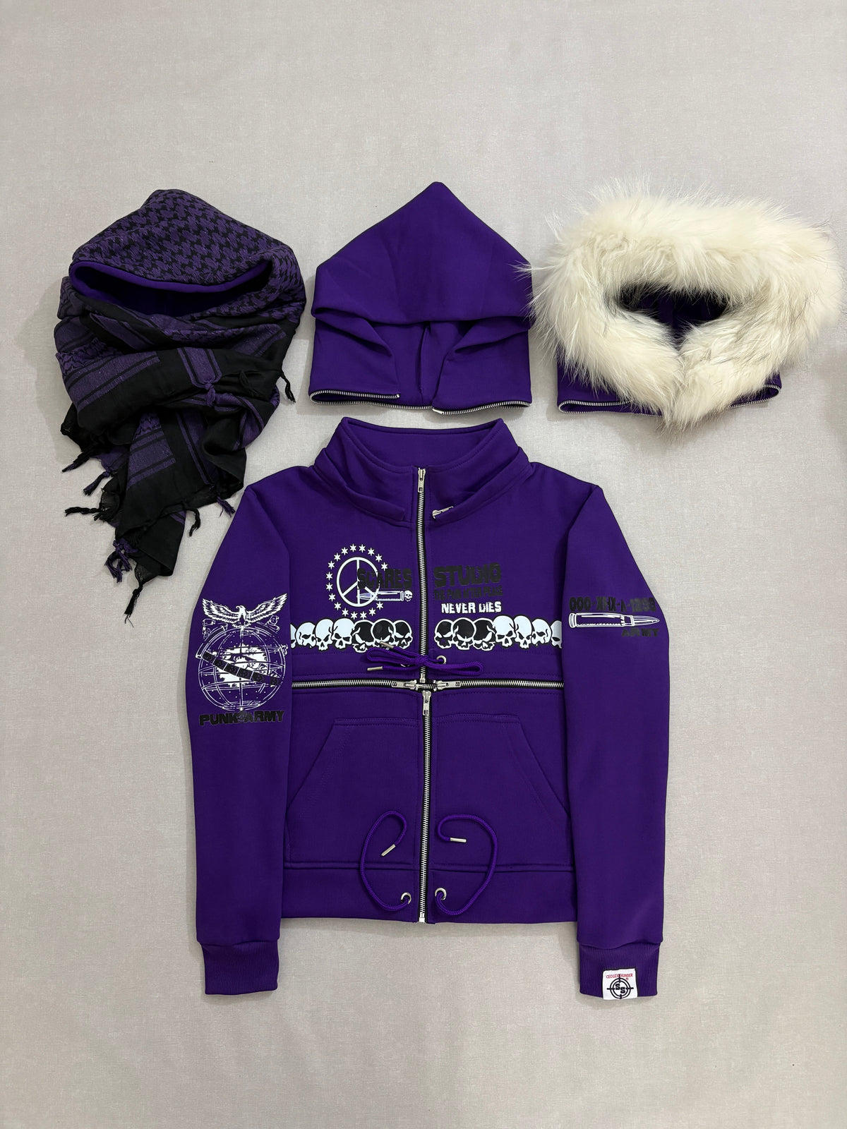 PURPLE HYB. HOODIE [3 DIFFERENT HOODS STYLES]