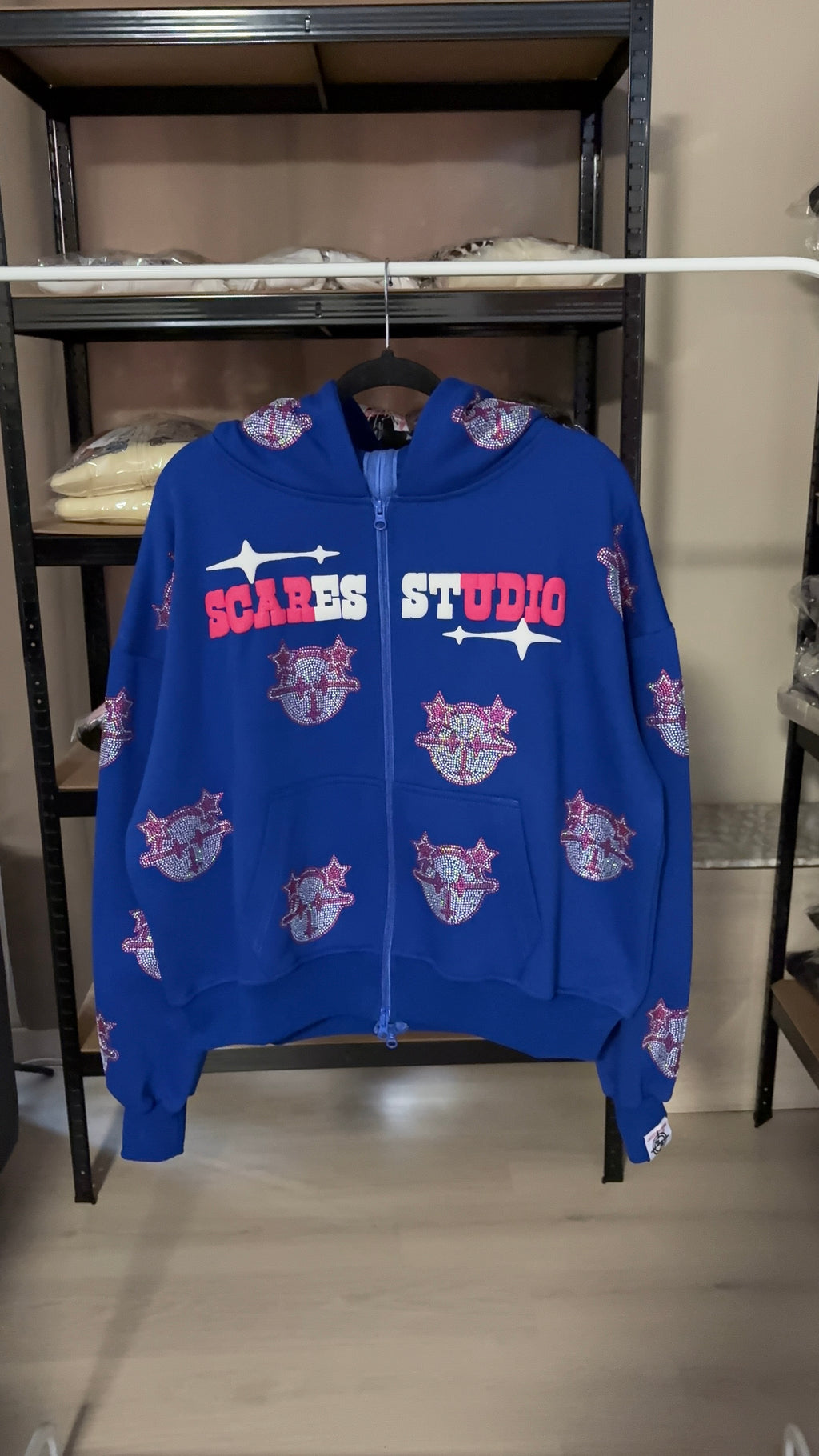 ROYAL BLUE CARTOON STARS ZIPPER