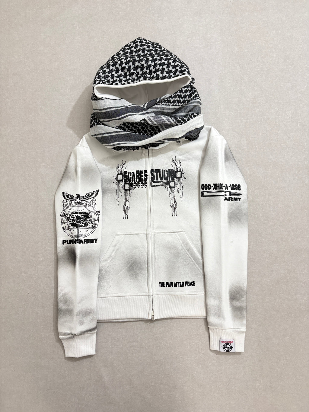 WHITE HYB. HOODIE [SCARF & NORMAL HOODS STYLES]