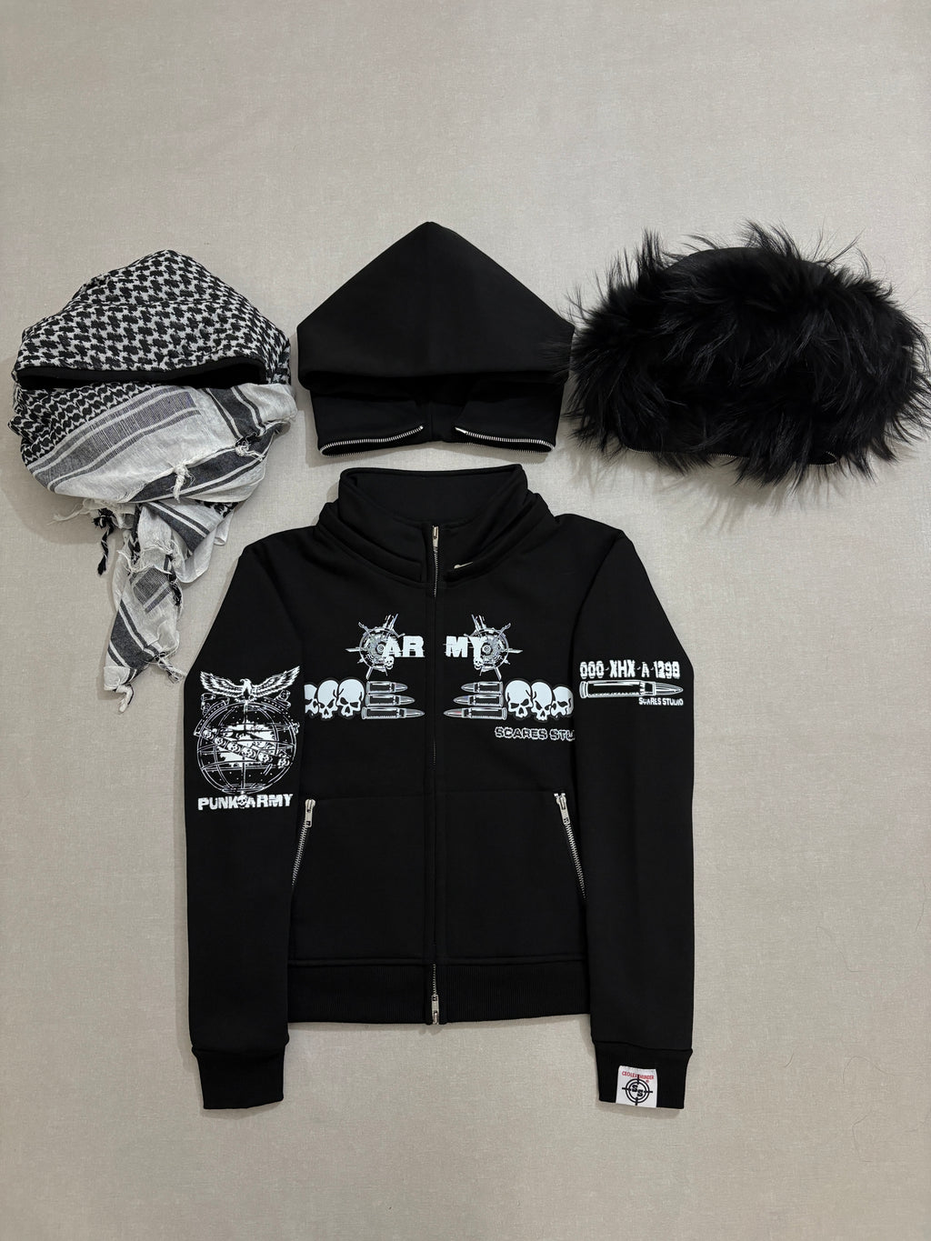 BLACK HYB. HOODIE [3 DIFFERENT HOODS STYLES]